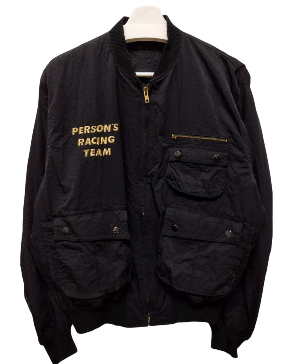 Vintage Person's Racing Team Multipocket Bomber Jacket