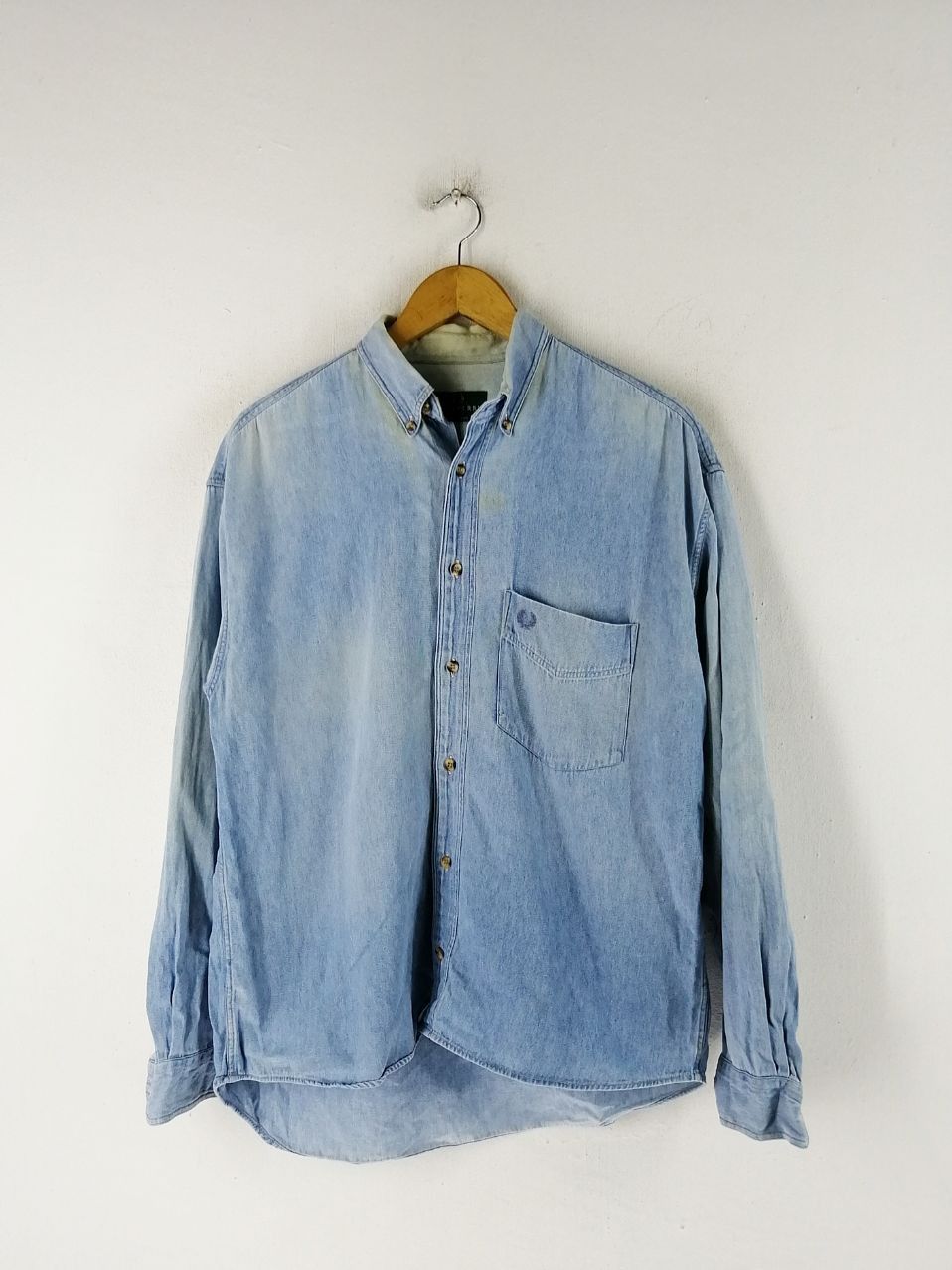 Fred Perry ACID WASH DENIM SHIRT FRED PERRY FITS M Size US S / EU 44-46 / 1 - 1 Thumbnail