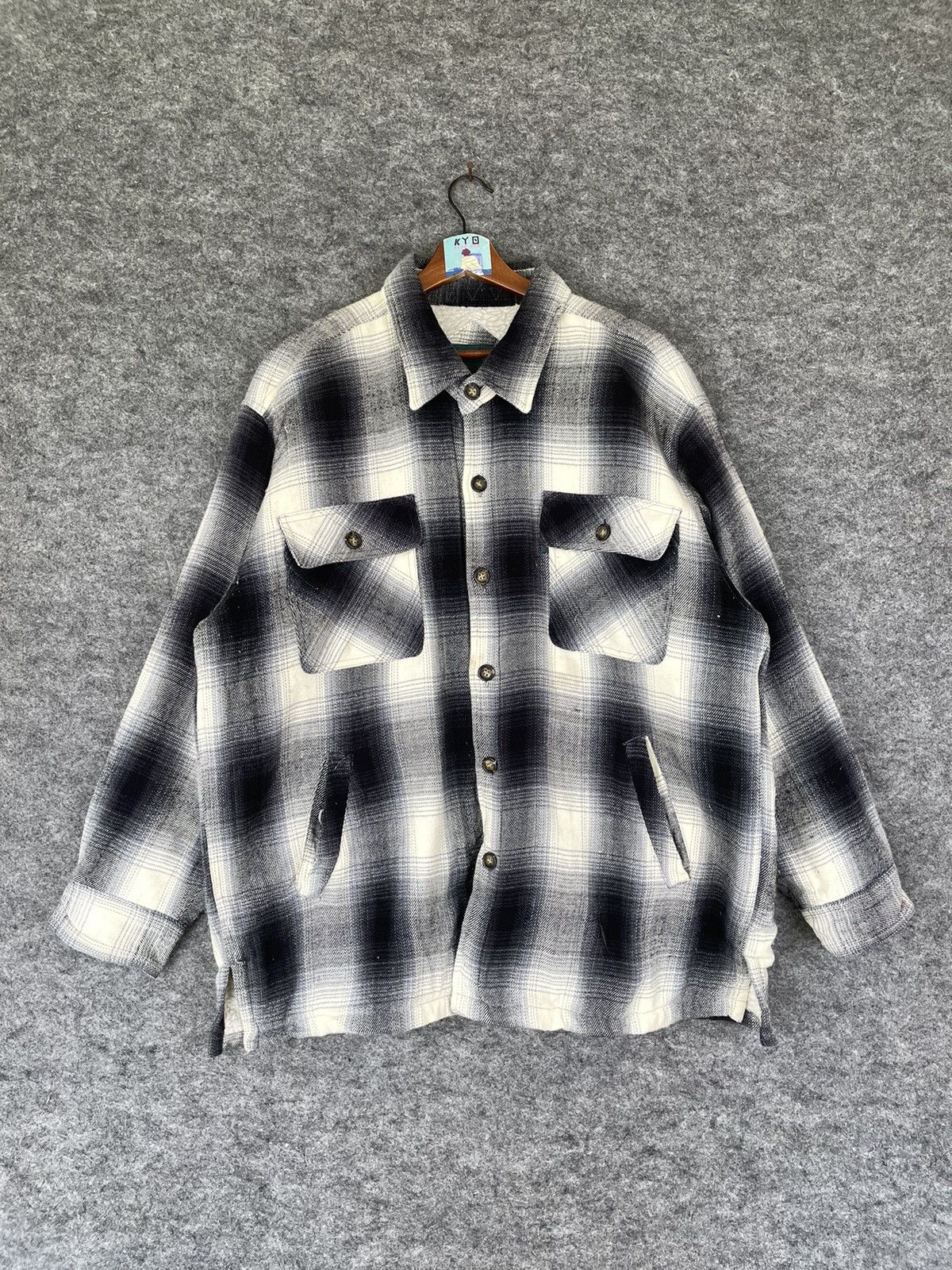 Japanese Brand VINTAGE BAYLEAF SHEARLING FLANNEL JACKET Size US L / EU 52-54 / 3 - 1 Thumbnail