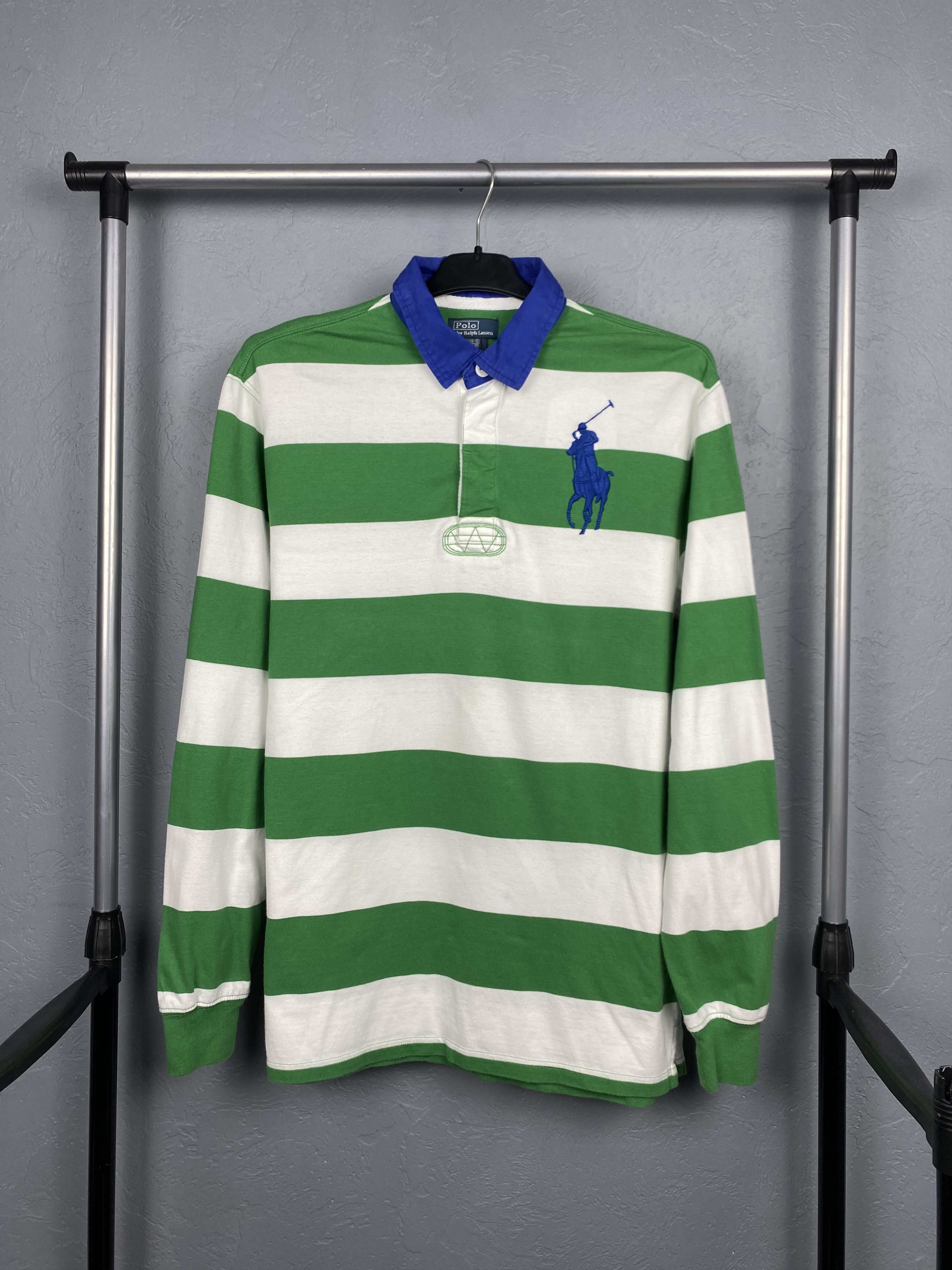 Polo Ralph Lauren × Ralph Lauren × Vintage Polo Ralph Lauren Vintage Mens Rugby Long Sleeve Polo Shirt Size US S / EU 44-46 / 1 - 1 Thumbnail