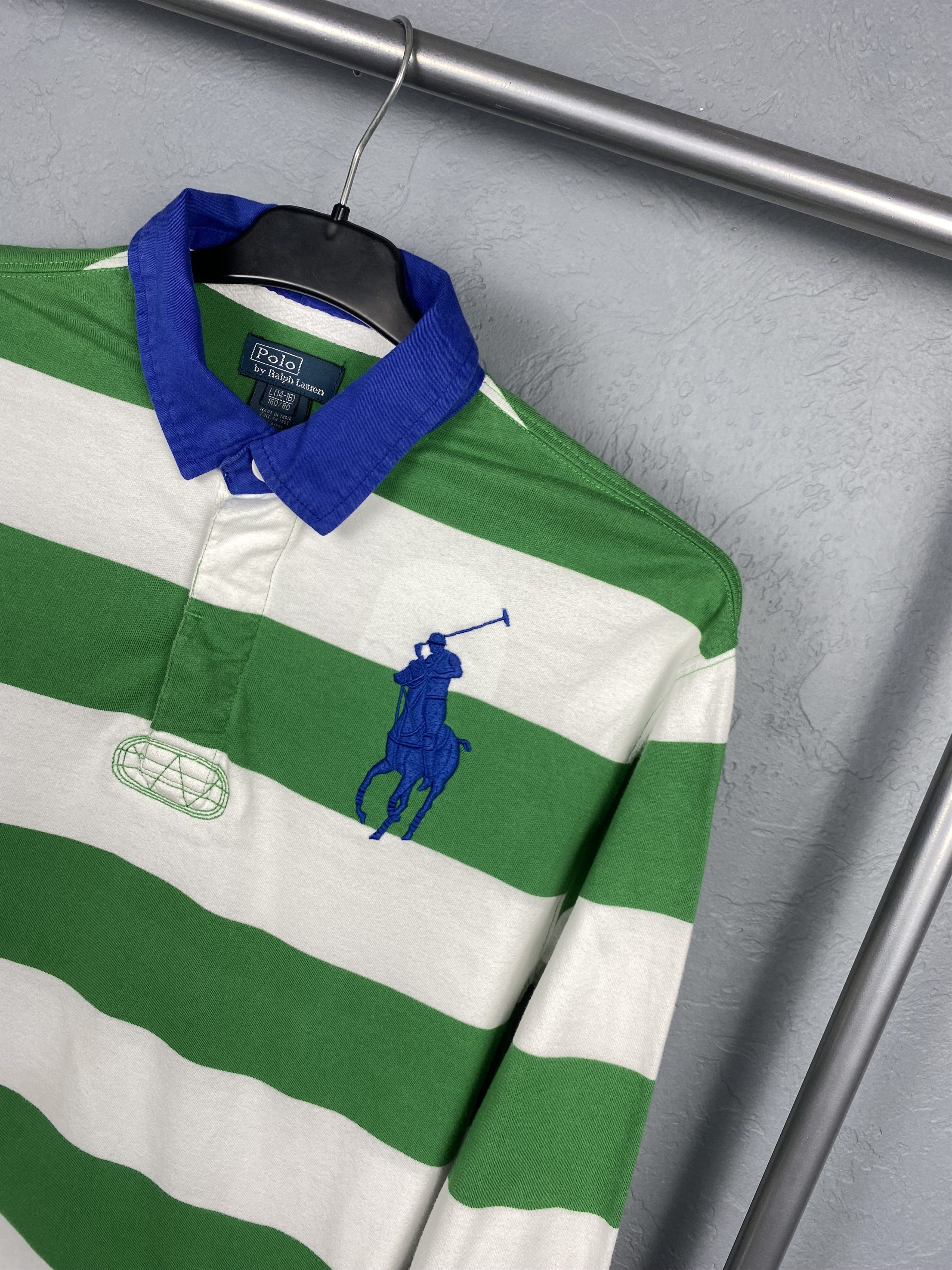 Polo Ralph Lauren × Ralph Lauren × Vintage Polo Ralph Lauren Vintage Mens Rugby Long Sleeve Polo Shirt Size US S / EU 44-46 / 1 - 2 Thumbnail