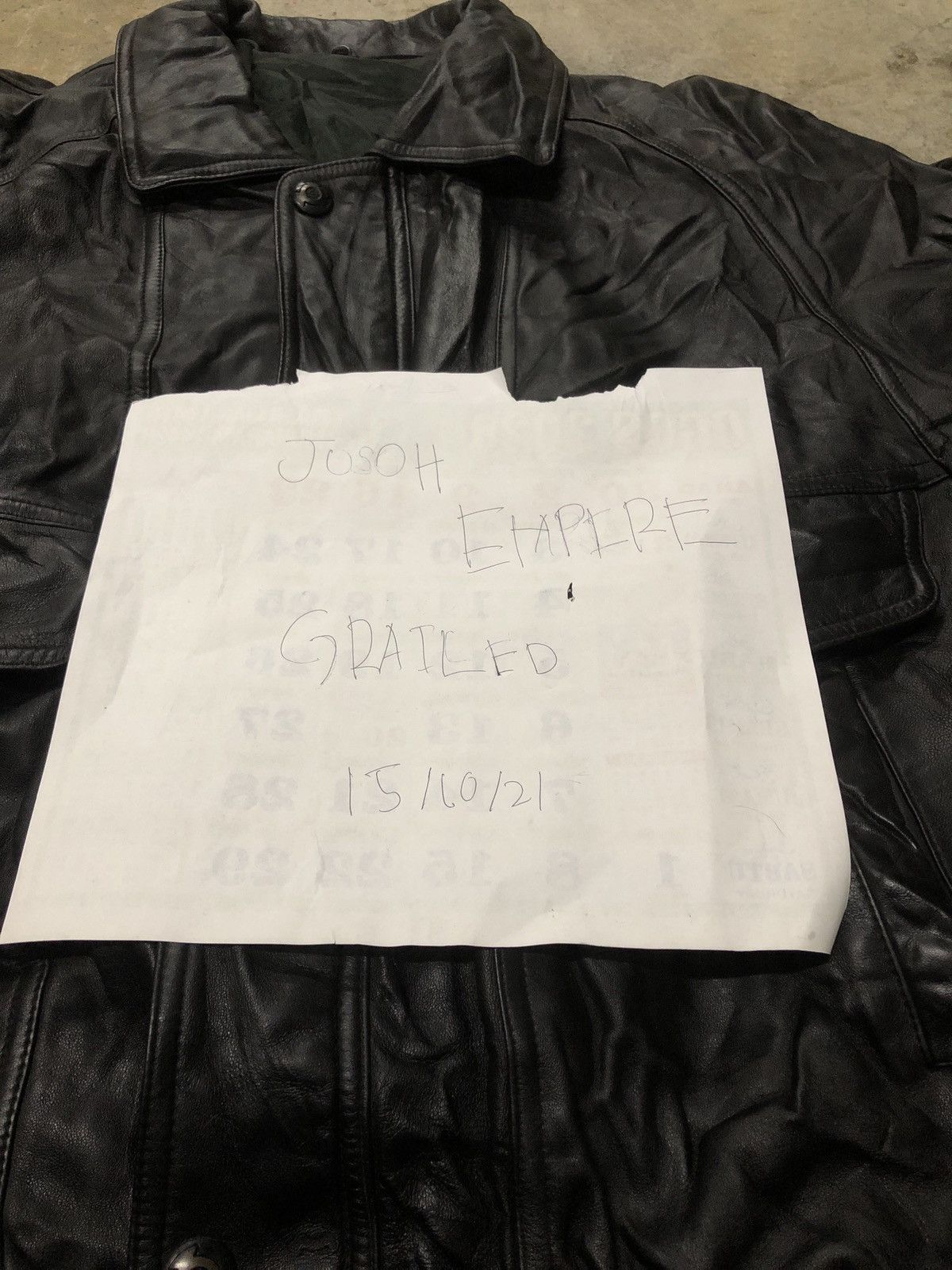 Leather × Vintage 🔥DHL SHIPPING🔥VINTAGE LEATHER JACKET MILITARY STYLE Size US L / EU 52-54 / 3 - 5 Thumbnail