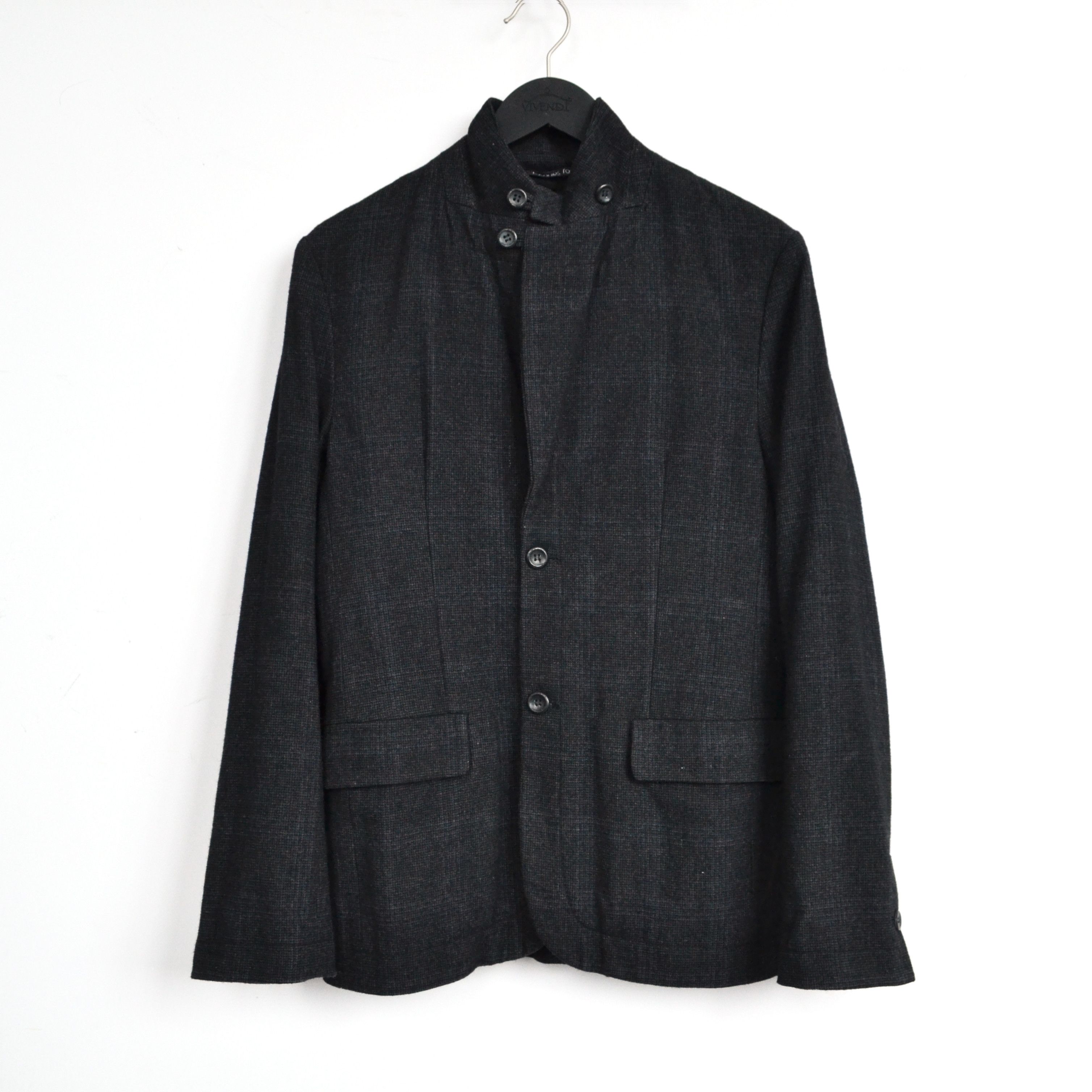 hannes roether HANNES ROETHER Jacket Wool Blazer Coat Grey Black Size S Size US S / EU 44-46 / 1 - 1 Thumbnail