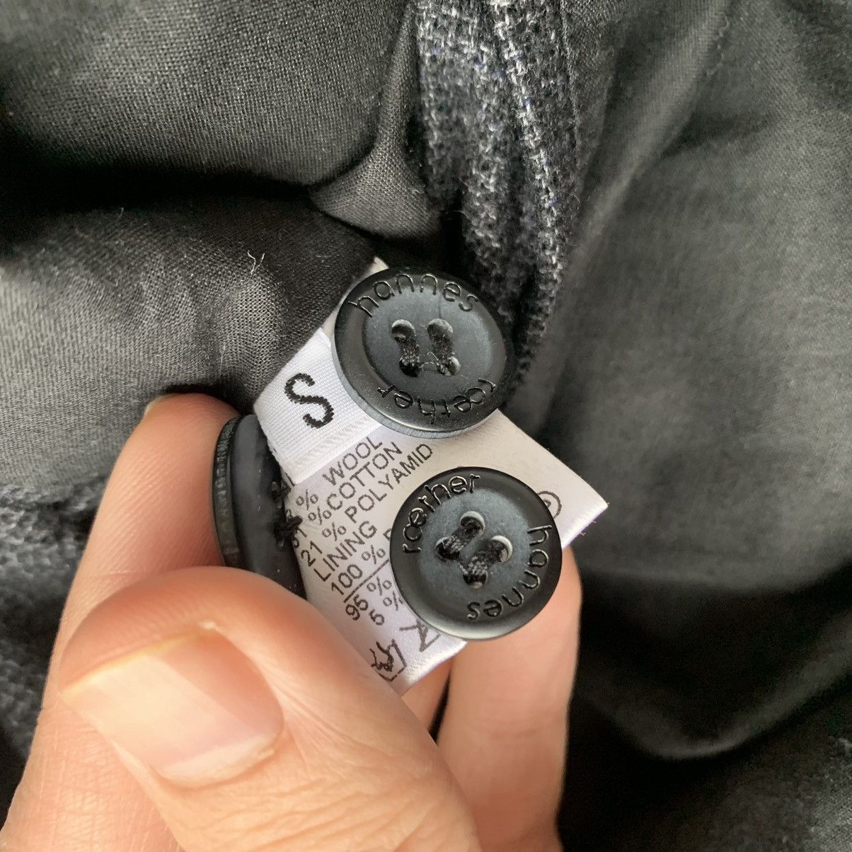 hannes roether HANNES ROETHER Jacket Wool Blazer Coat Grey Black Size S Size US S / EU 44-46 / 1 - 8 Thumbnail