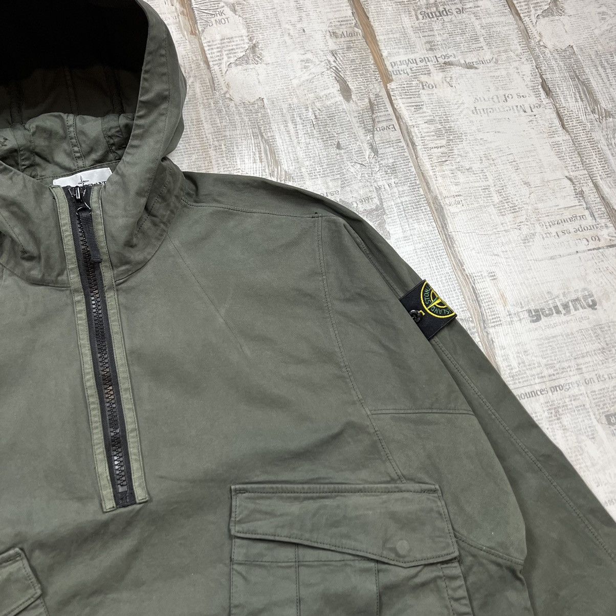 Stone Island Mens Organic Stretch Twill Hooded Anorak