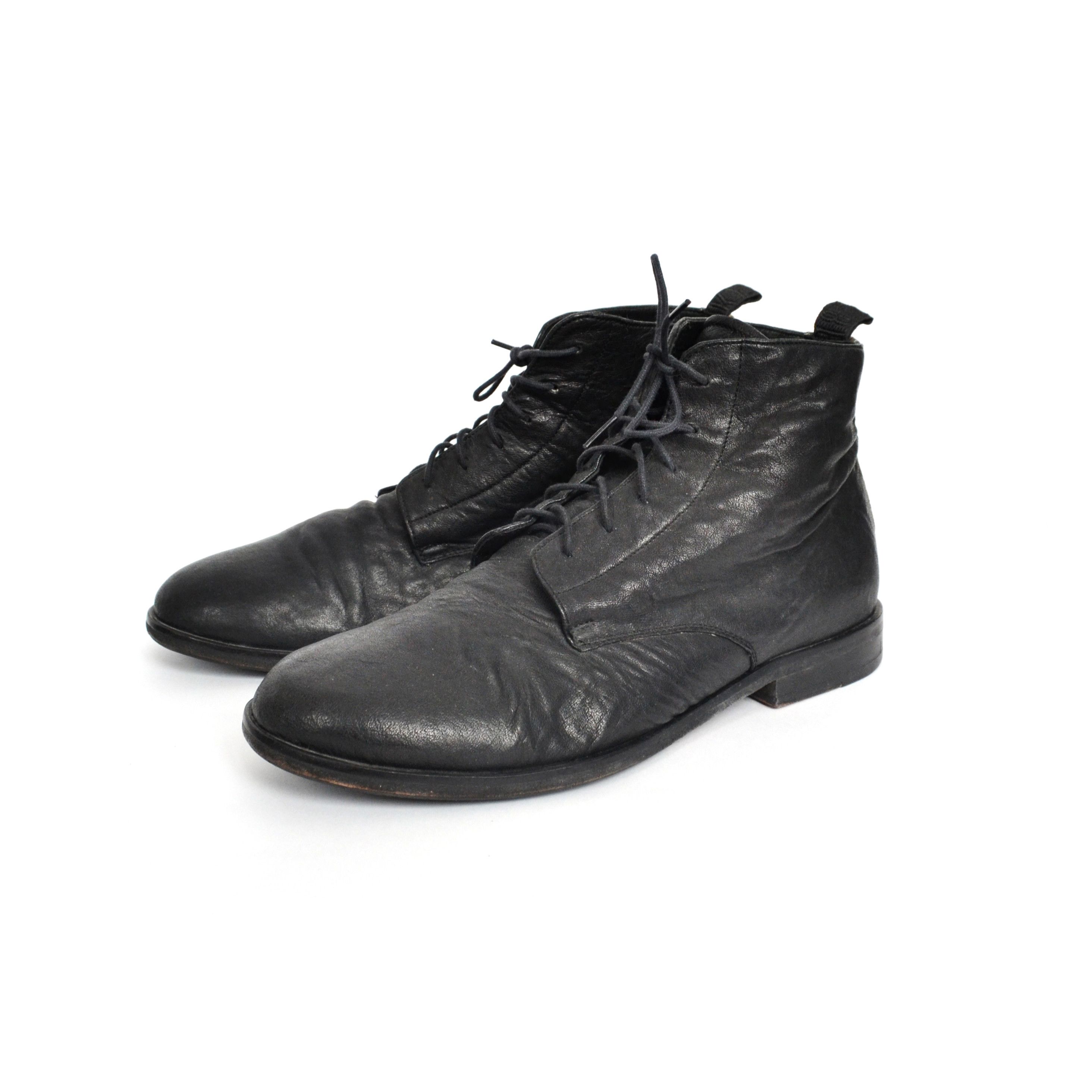 Vintage DIRK BIKKEMBERGS Boots Combat Shoes Logo Black Leather