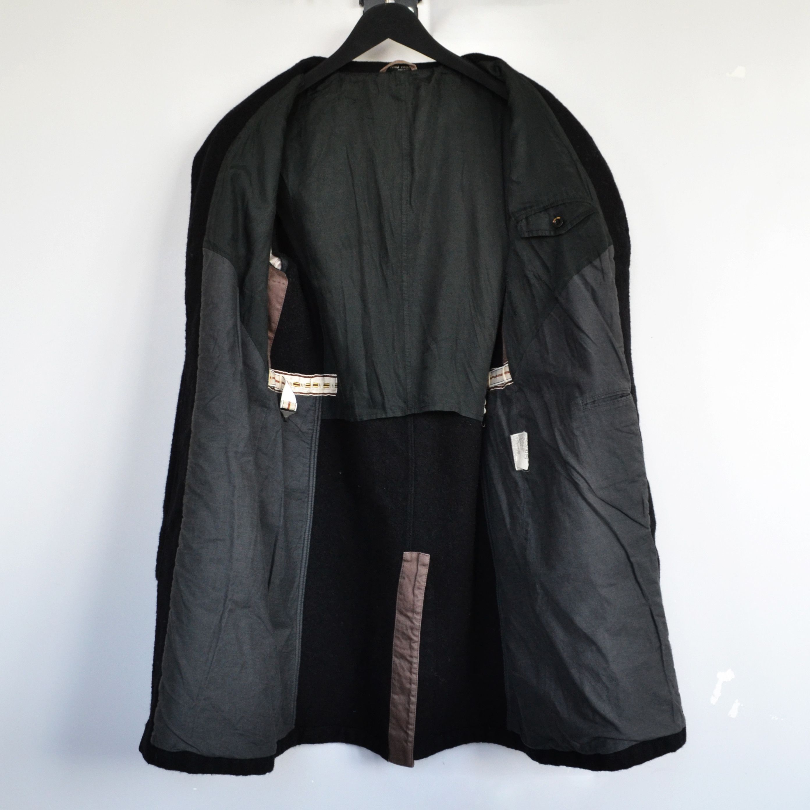 Miu Miu MIU MIU Coat Jacket Black Wool Mohair Pockets PRADA 52 Size US L / EU 52-54 / 3 - 4 Thumbnail
