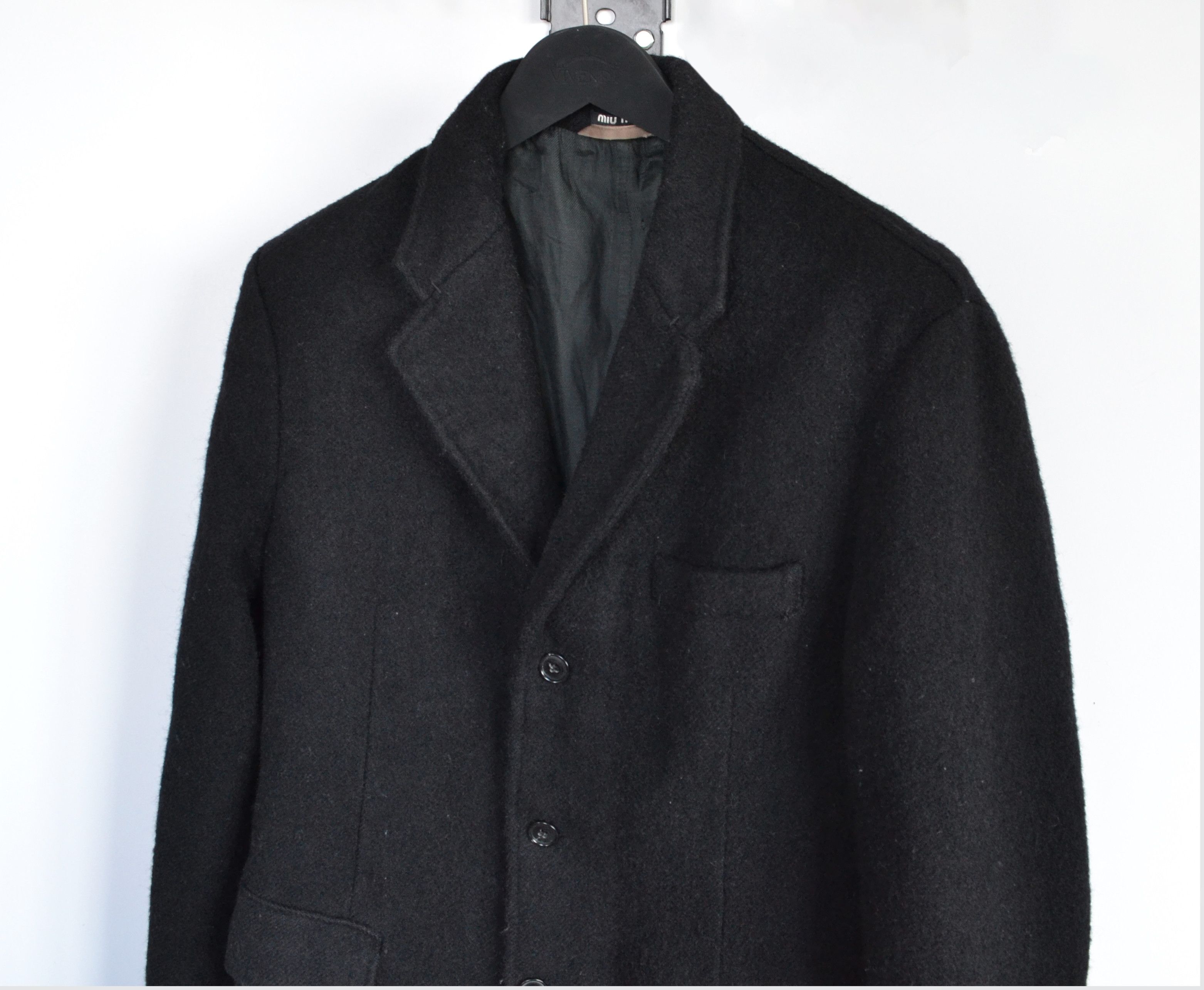 image of Master Coat x Miu Miu Coat Jacket Black Wool Mohair Vintage, Men's (Size Medium)
