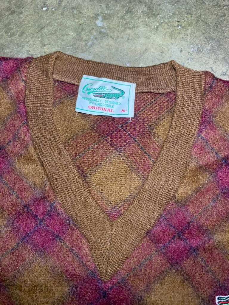 Japanese Brand × Vintage Vintage Crocodile Wool V neck Sweatshirt Size US M / EU 48-50 / 2 - 9 Thumbnail