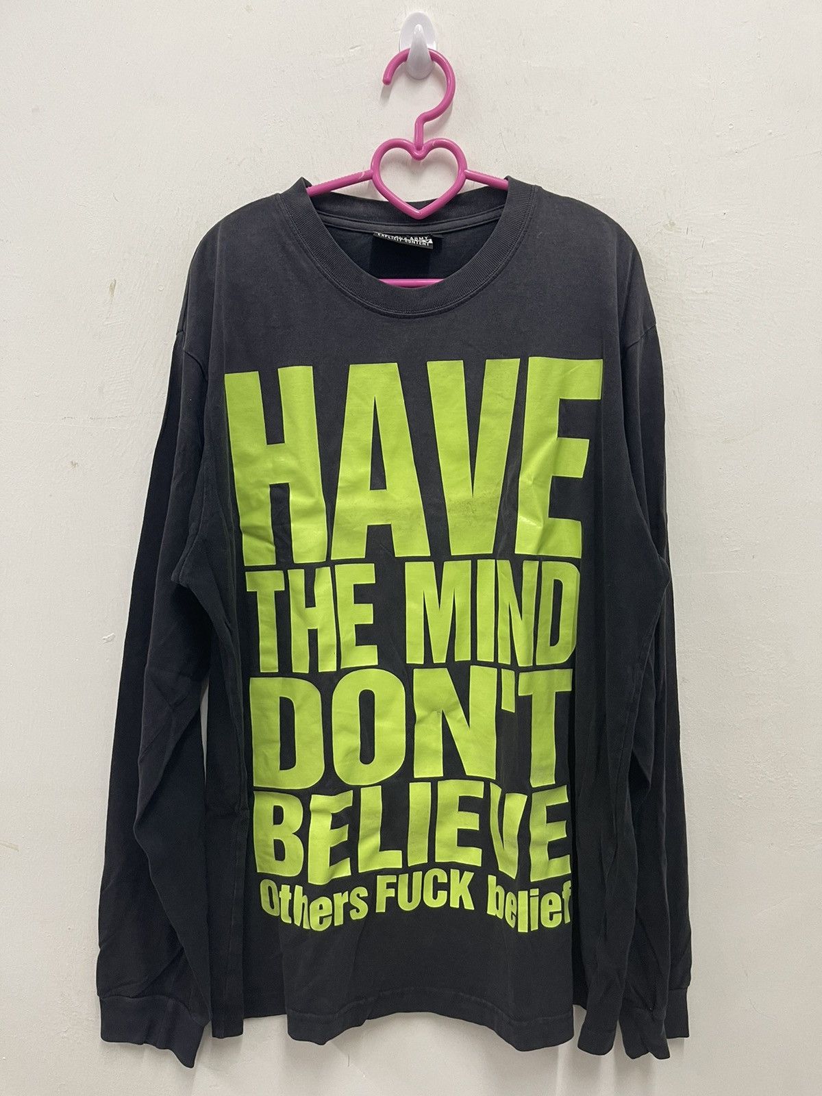 If Six Was Nine Rare Vintage OCTOPUS ARMY Wording Thrashed Long Sleeve Tee Size US L / EU 52-54 / 3 - 1 Thumbnail