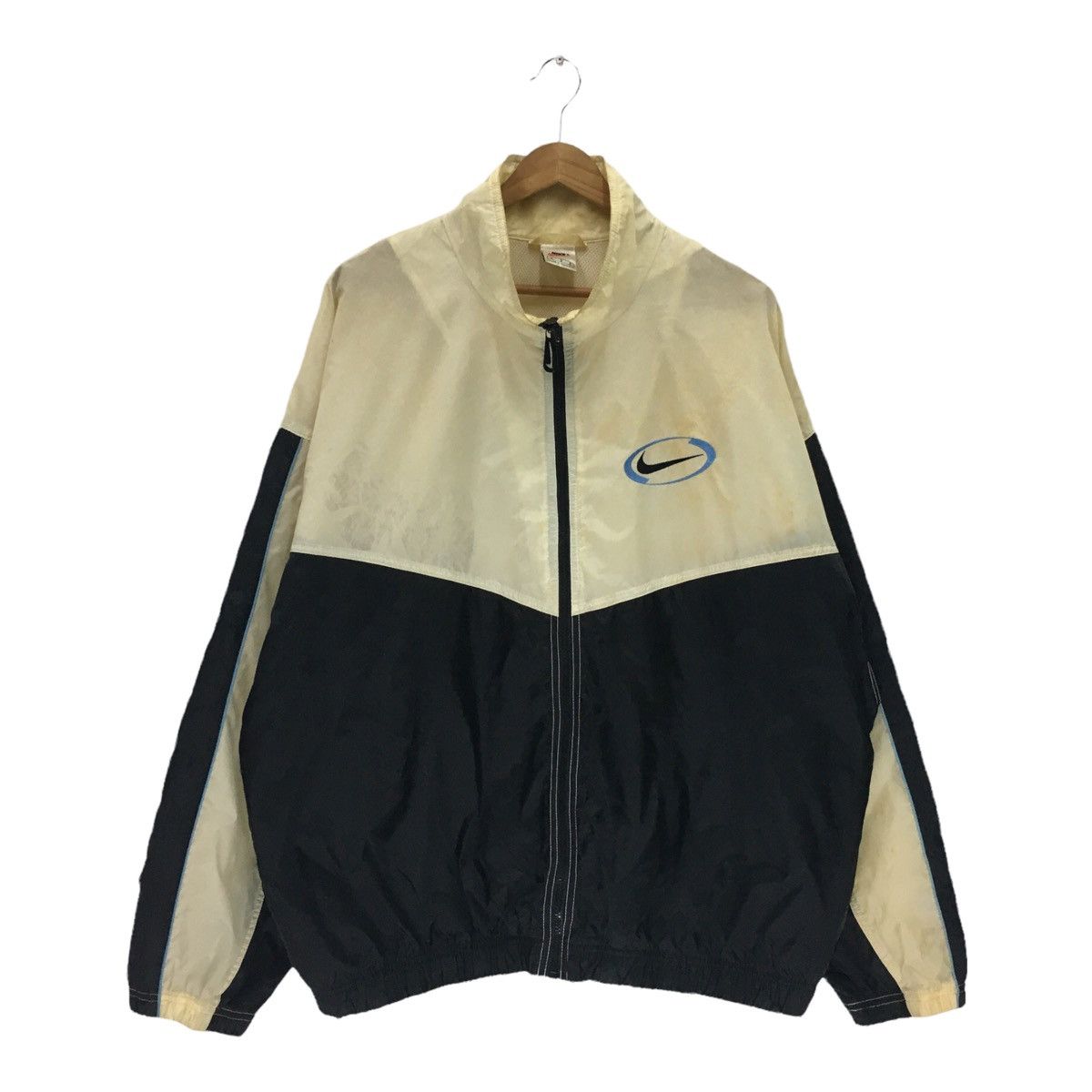 Nike × Vintage Vintage 2-Tone 90s Nike Big Swoosh Logo Jacket Size US L / EU 52-54 / 3 - 2 Thumbnail