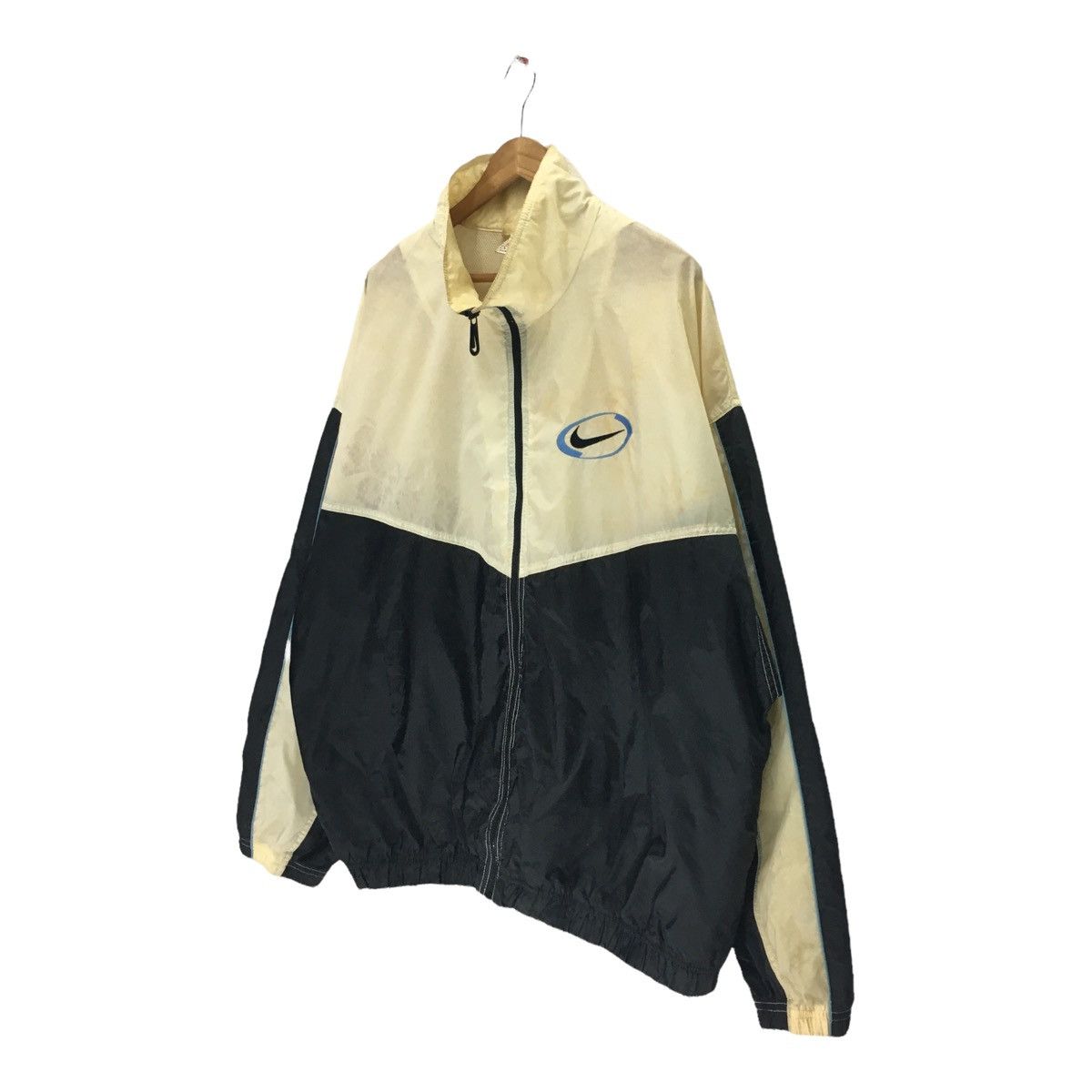 Nike × Vintage Vintage 2-Tone 90s Nike Big Swoosh Logo Jacket Size US L / EU 52-54 / 3 - 8 Thumbnail