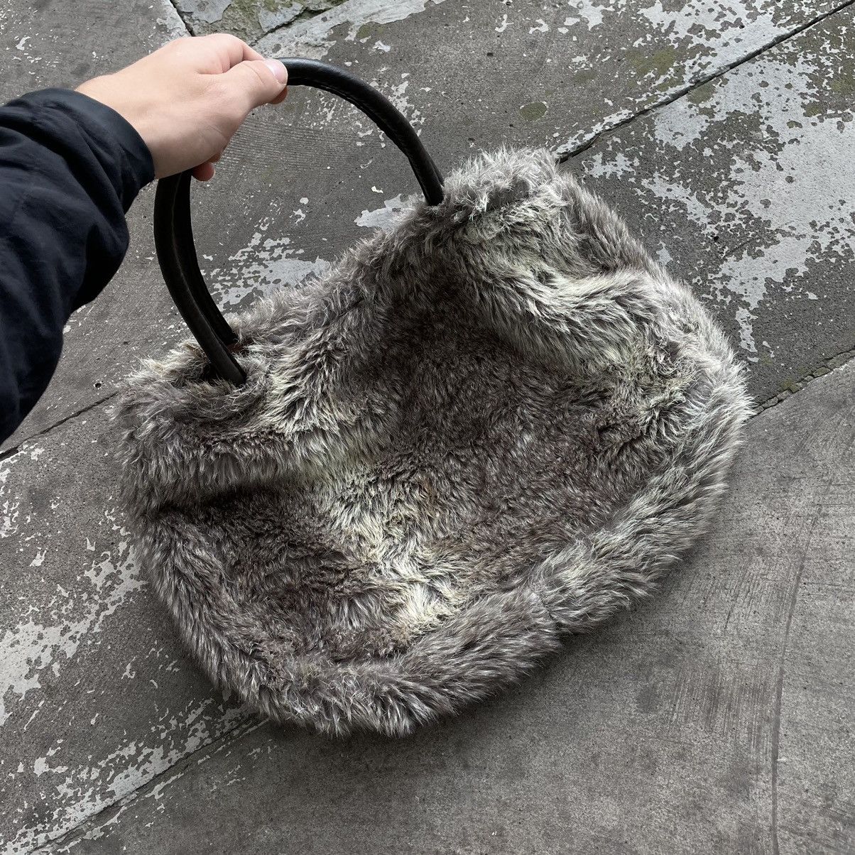 Vintage Vintage Y2K Mohair Fuzzy Crossbody Bag Grey Indie Grunge OS Size ONE SIZE - 5 Thumbnail