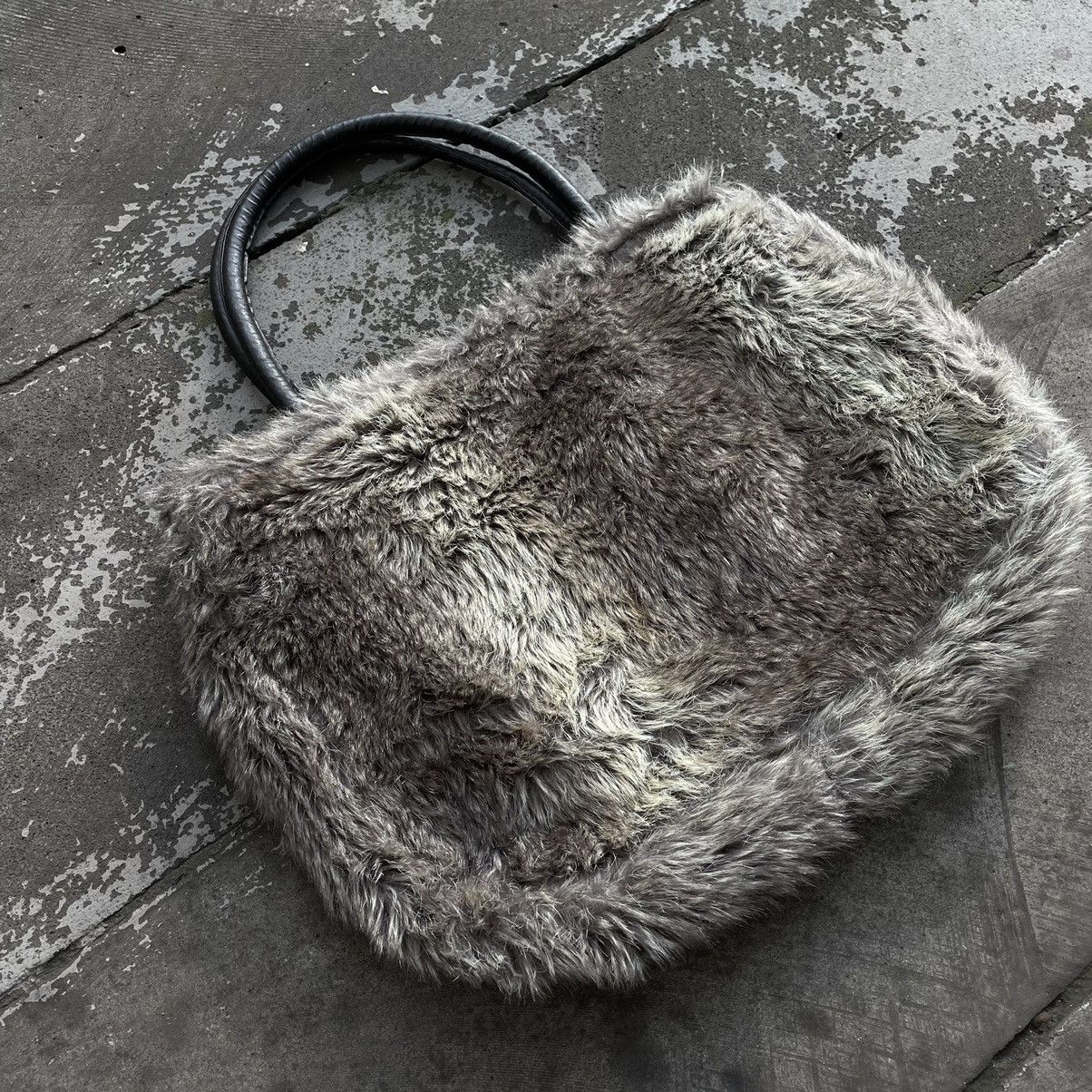Vintage Vintage Y2K Mohair Fuzzy Crossbody Bag Grey Indie Grunge OS Size ONE SIZE - 2 Thumbnail