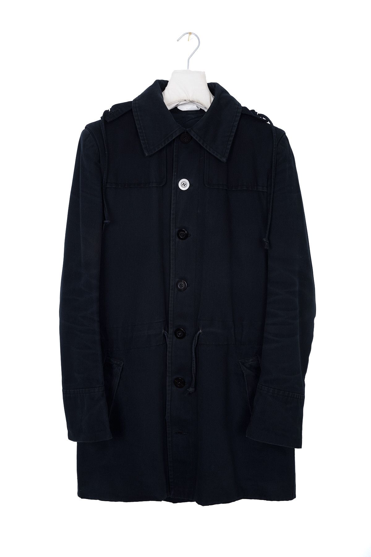 image of Maison Margiela x Only For Men Xavier Delcour 2005 A/w Hooded Dark Blue Parka, Men's (Size Medium)