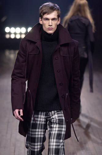 image of Only For Men Xavier Delcour x Veronique Branquinho 2005 A/w Hooded Dark Blue Parka (Size Medium)