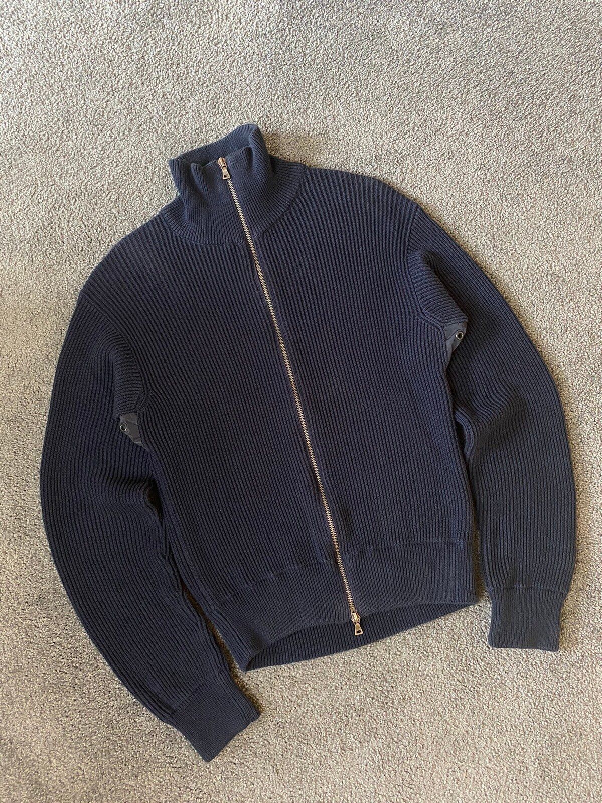Pre-owned Prada X Vintage Sweater Vintage Zip Prada 90's In Blue