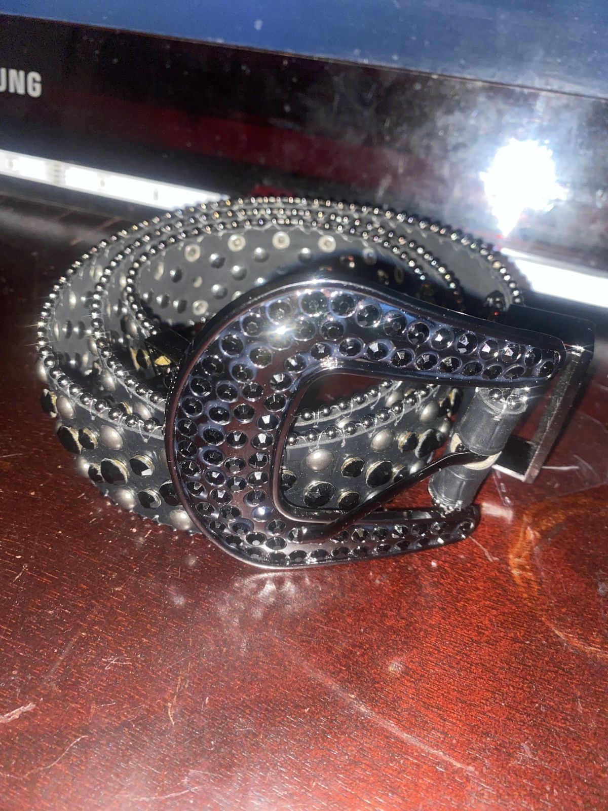 Japanese Brand × Vintage Vintage like custom Belt Chrome Y2k Crystals Silver Size ONE SIZE - 2 Thumbnail