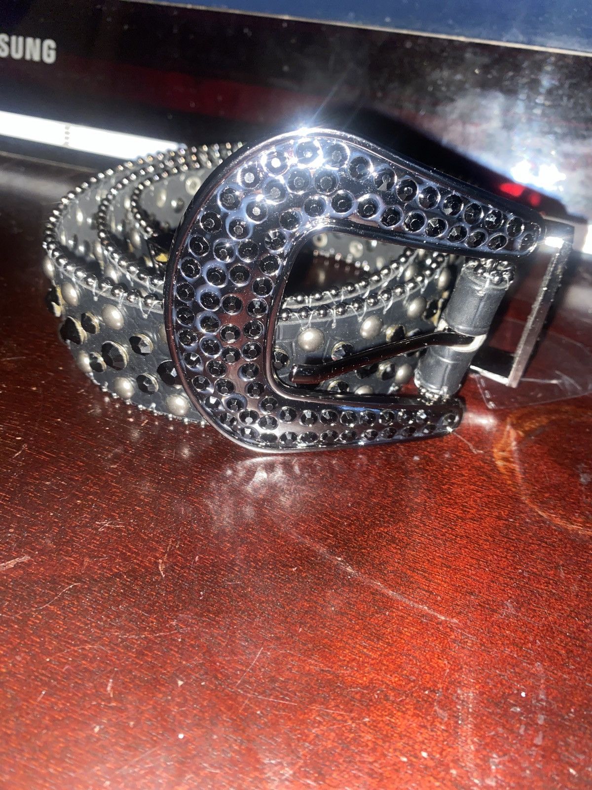 Japanese Brand × Vintage Vintage like custom Belt Chrome Y2k Crystals Silver Size ONE SIZE - 3 Thumbnail