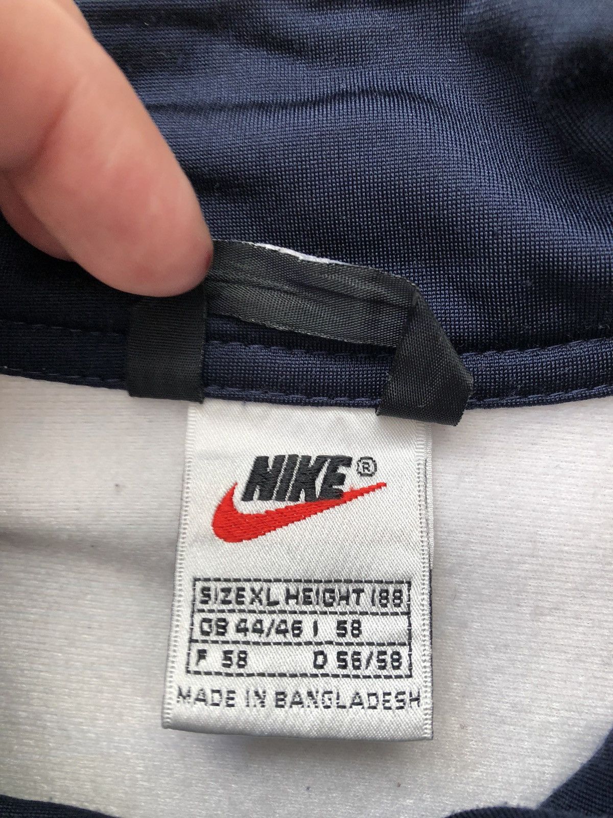 Nike × Vintage Vintage 90s Nike Big Logo / Drill Jacket Size US XL / EU 56 / 4 - 4 Thumbnail