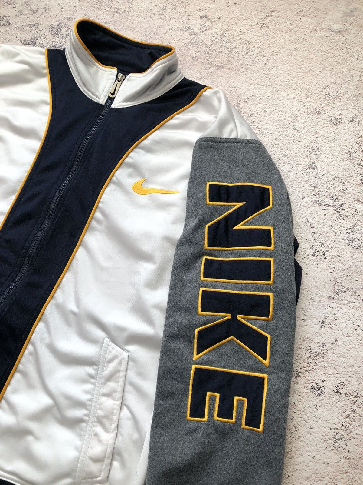 Nike × Vintage Vintage 90s Nike Big Logo / Drill Jacket Size US XL / EU 56 / 4 - 3 Thumbnail