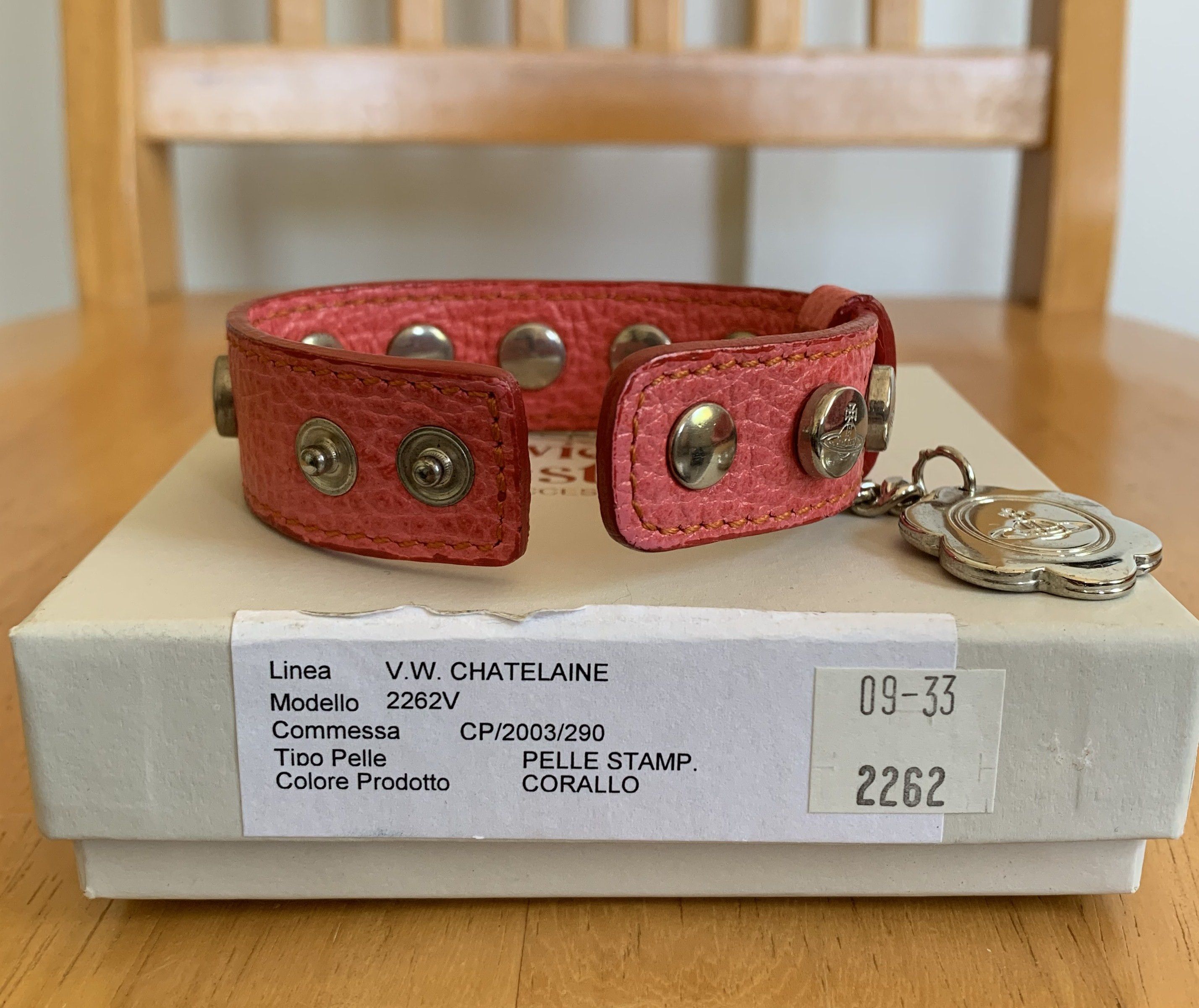 Vivienne Westwood Vivenne Westwood Studded Pink Leather Orb Bracelet + Box Size ONE SIZE - 3 Thumbnail