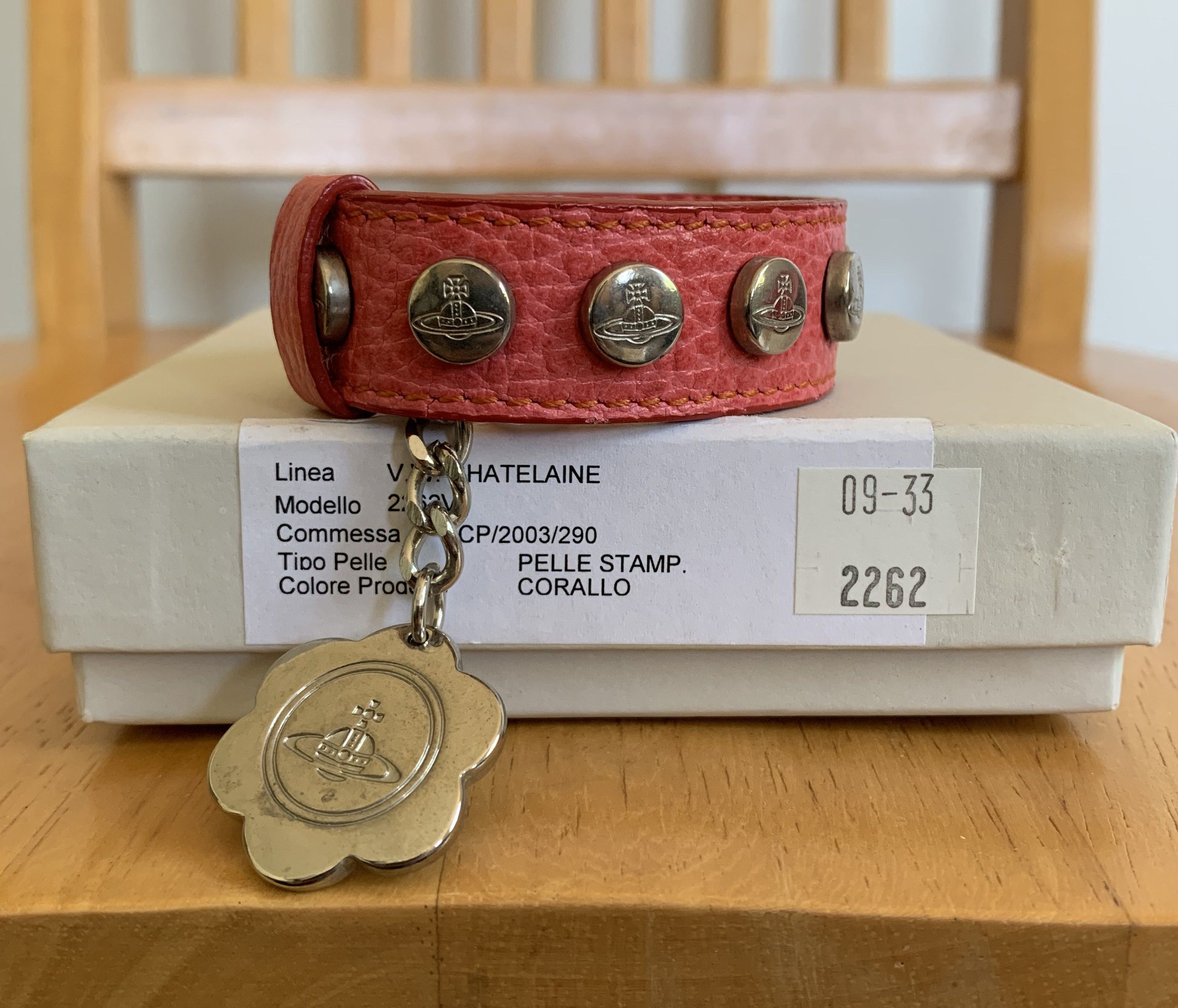 Vivienne Westwood Vivenne Westwood Studded Pink Leather Orb Bracelet + Box Size ONE SIZE - 2 Thumbnail