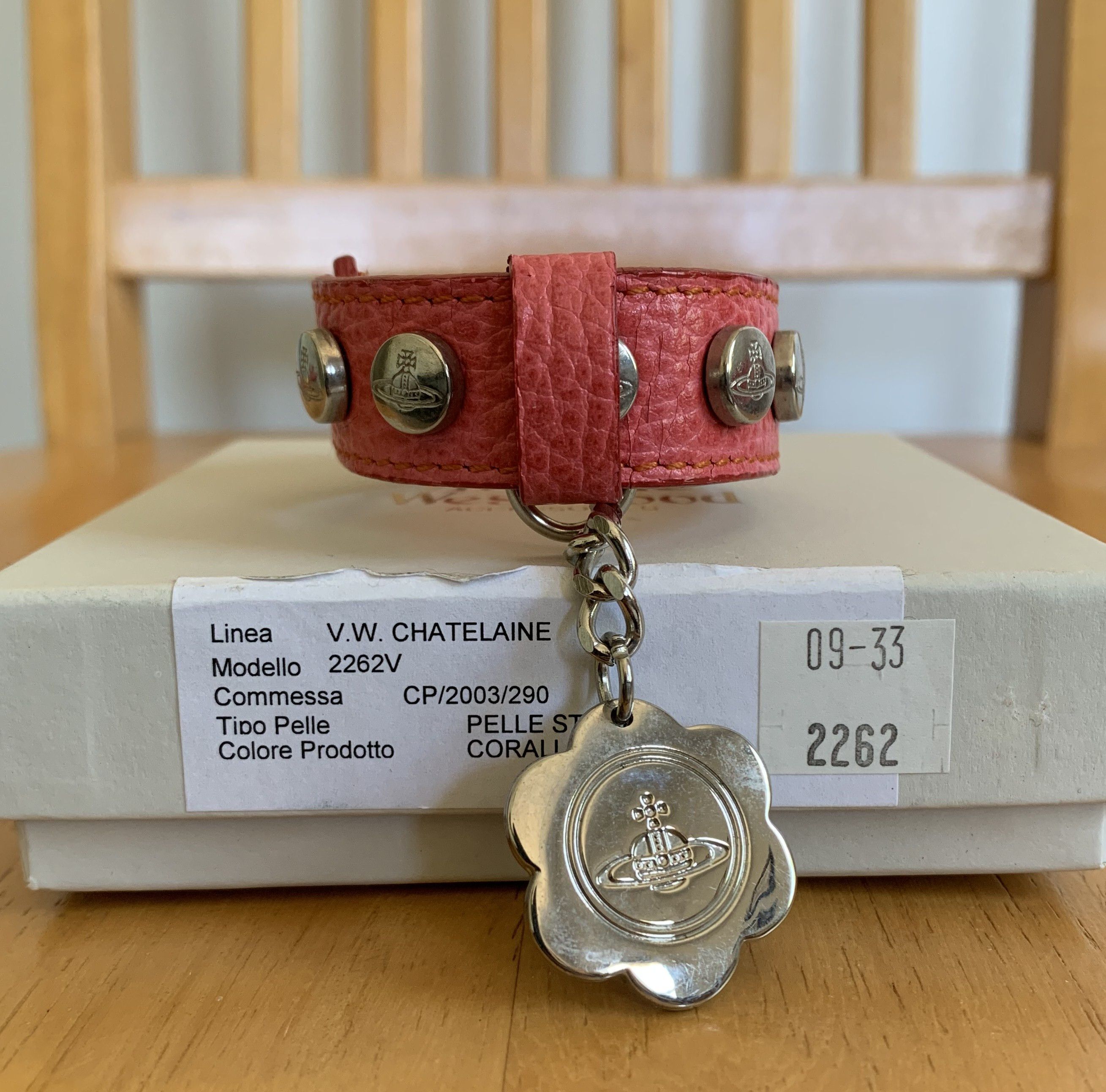 Vivienne Westwood Vivenne Westwood Studded Pink Leather Orb Bracelet + Box Size ONE SIZE - 4 Thumbnail