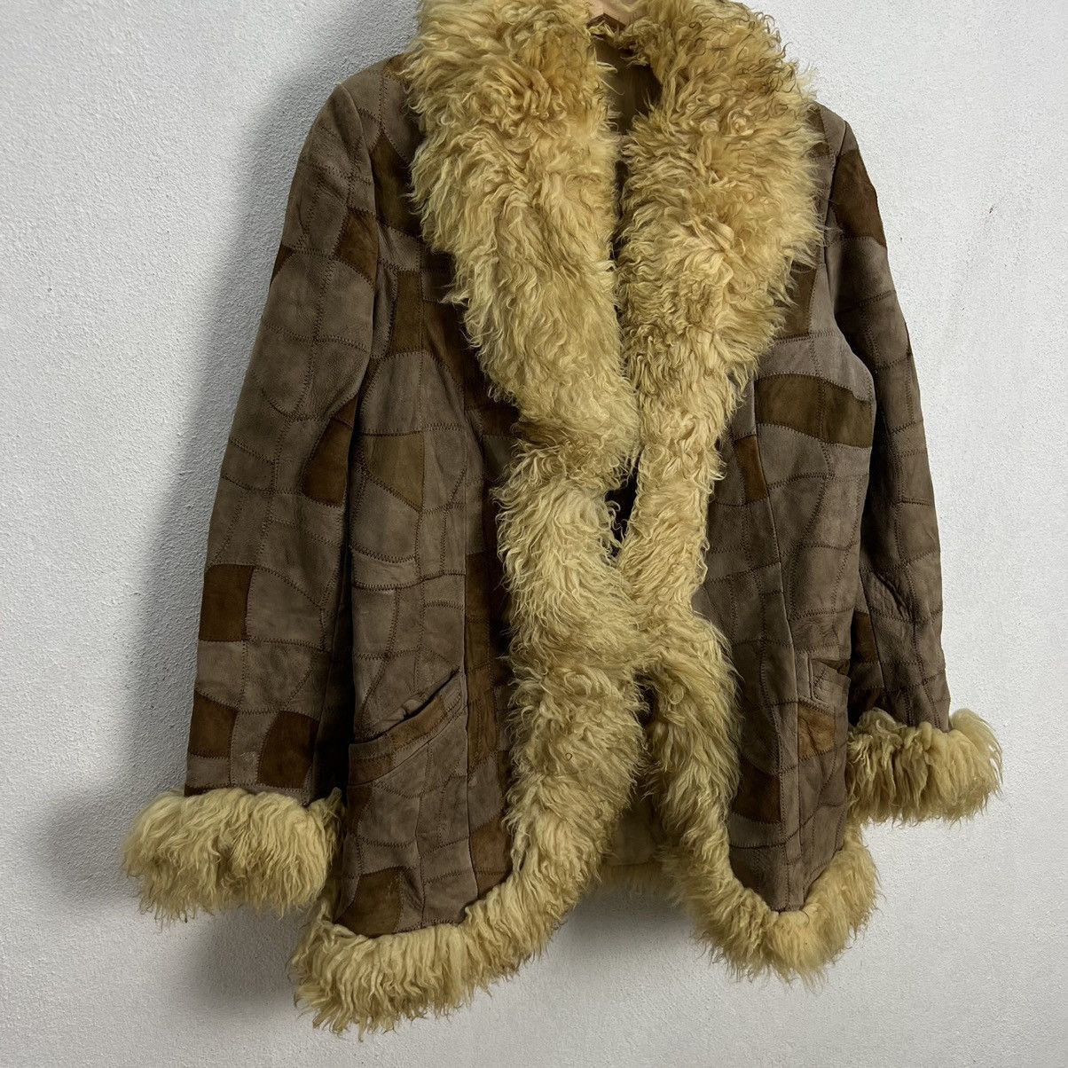 Japanese Brand VINTAGE GENUINE LEATHER MINK FUR LINING PATCH WORK STYLE Size US M / EU 48-50 / 2 - 4 Thumbnail