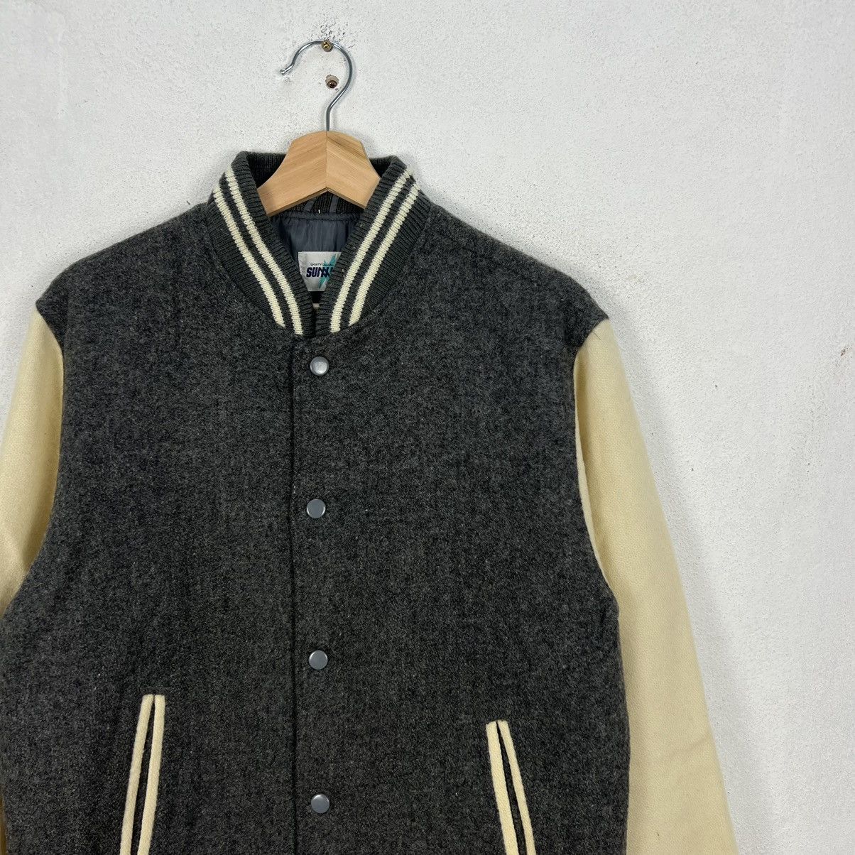 Japanese Brand VINTAGE VARSITY JACKET SUNNYPAL SPORT CASUAL Size US M / EU 48-50 / 2 - 5 Thumbnail