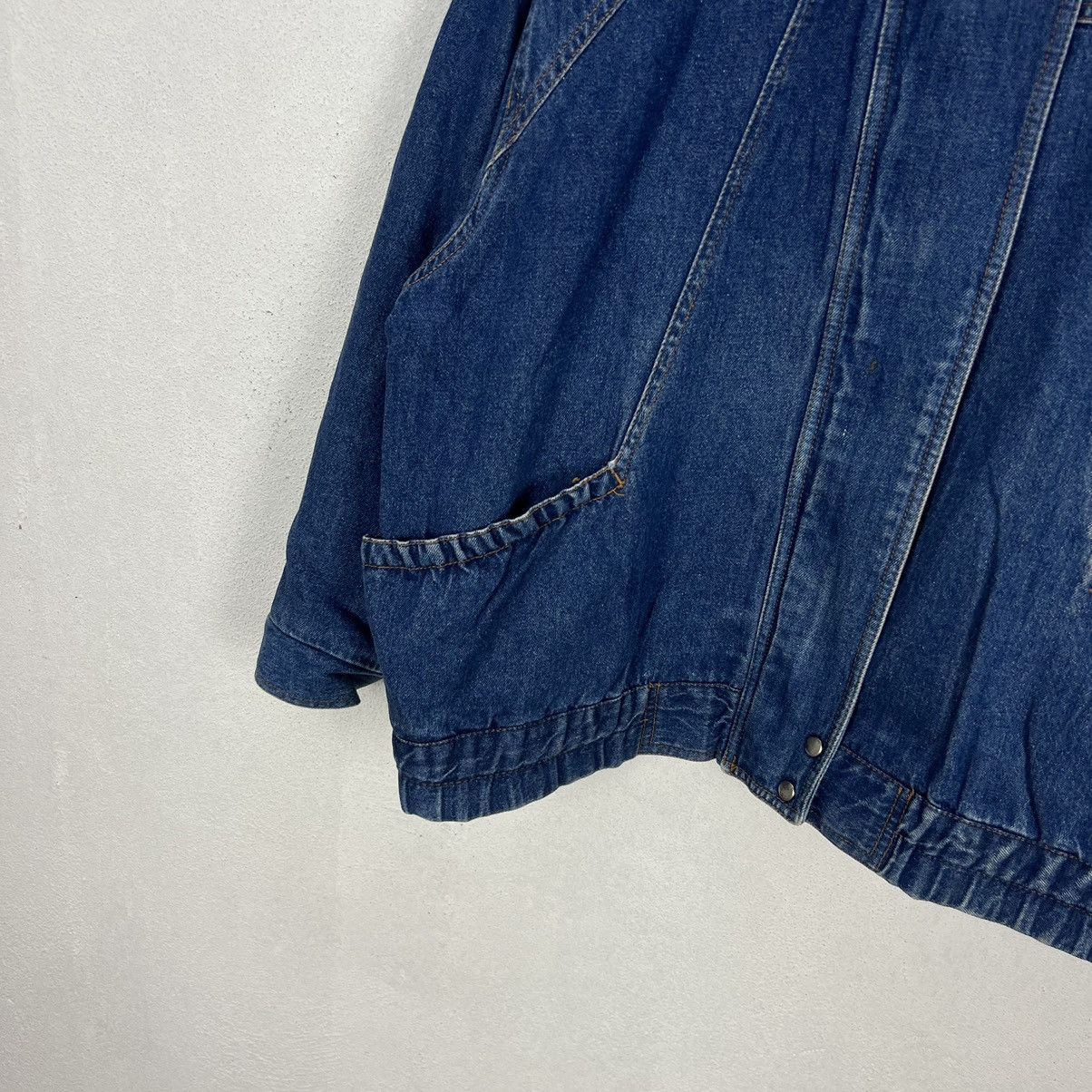Japanese Brand RARE BIKER PARACHUTE BOMBER JACKET DENIM DOUBLE BREAST Size US M / EU 48-50 / 2 - 4 Thumbnail