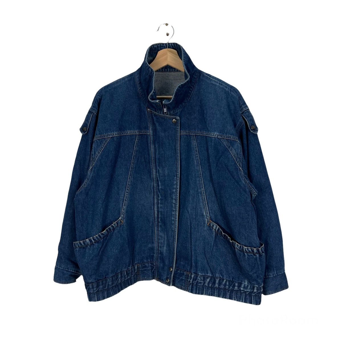 Japanese Brand RARE BIKER PARACHUTE BOMBER JACKET DENIM DOUBLE BREAST Size US M / EU 48-50 / 2 - 1 Thumbnail