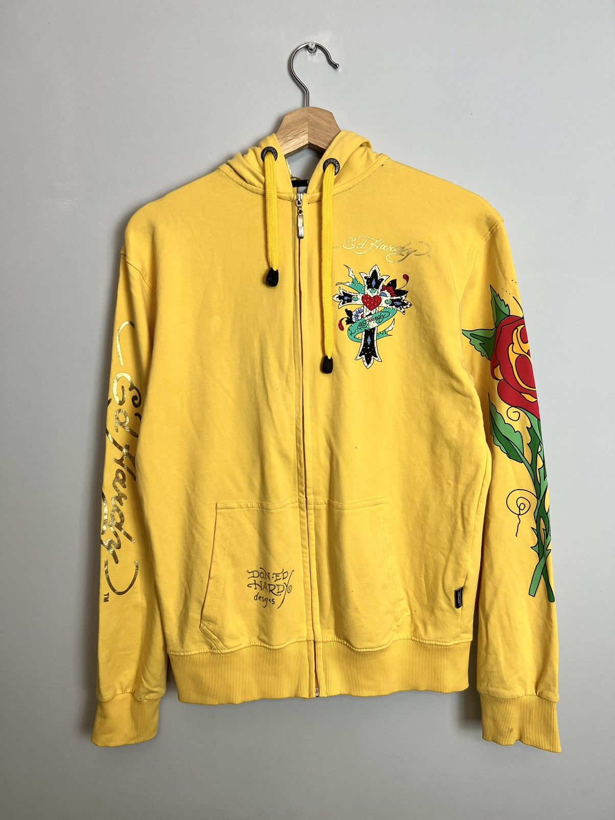 Christian Audigier Vintage Y2K Ed Hardy Floral Print By Ch. Audigier Zip hoodie Size US S / EU 44-46 / 1 - 1 Thumbnail