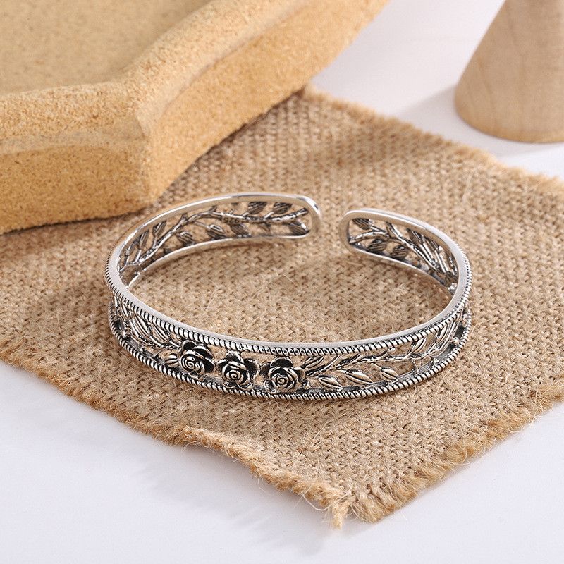 Jewelry Elegant Charming Hollow Rose Flower Bracelet Size ONE SIZE - 3 Thumbnail