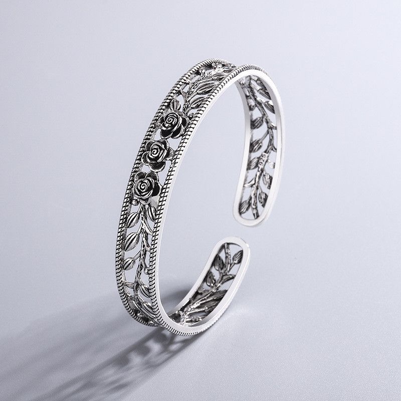 Jewelry Elegant Charming Hollow Rose Flower Bracelet Size ONE SIZE - 4 Thumbnail