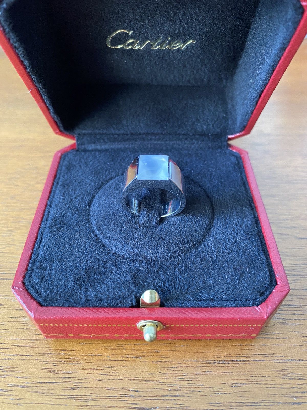 image of Cartier Tank Ring in White Gold, Men's