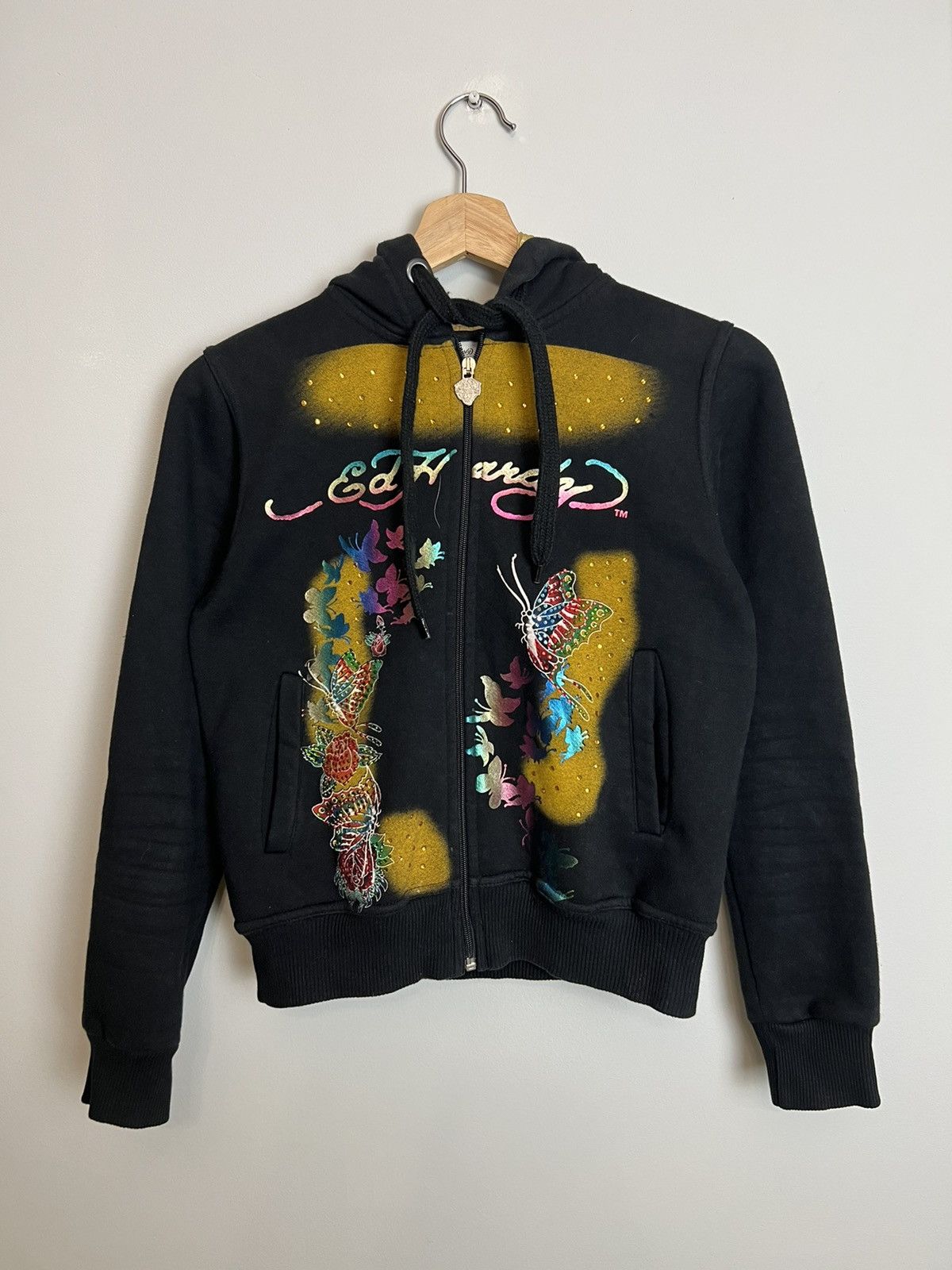 image of By Christian Audigier Butterfly Vintage Y2K in Black, Women's (Size Medium)