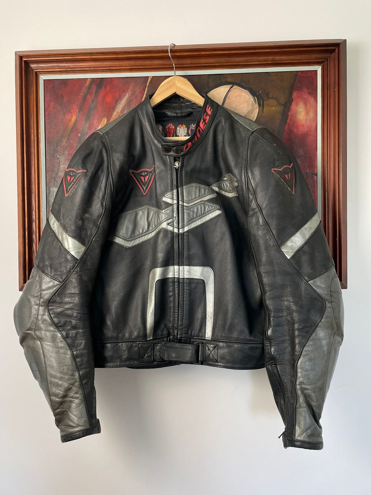 Pre-owned Dainese X Leather Jacket Vintage Dainese Leather Biker Moto Racing Jacket Streetwear In Black