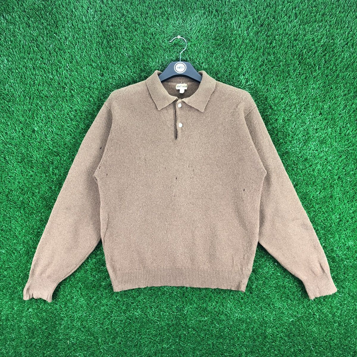 Aran Isles Knitwear Vintage 80's Wool Knit Polo Shirt Distressed by Knit Wear Size US S / EU 44-46 / 1 - 1 Thumbnail