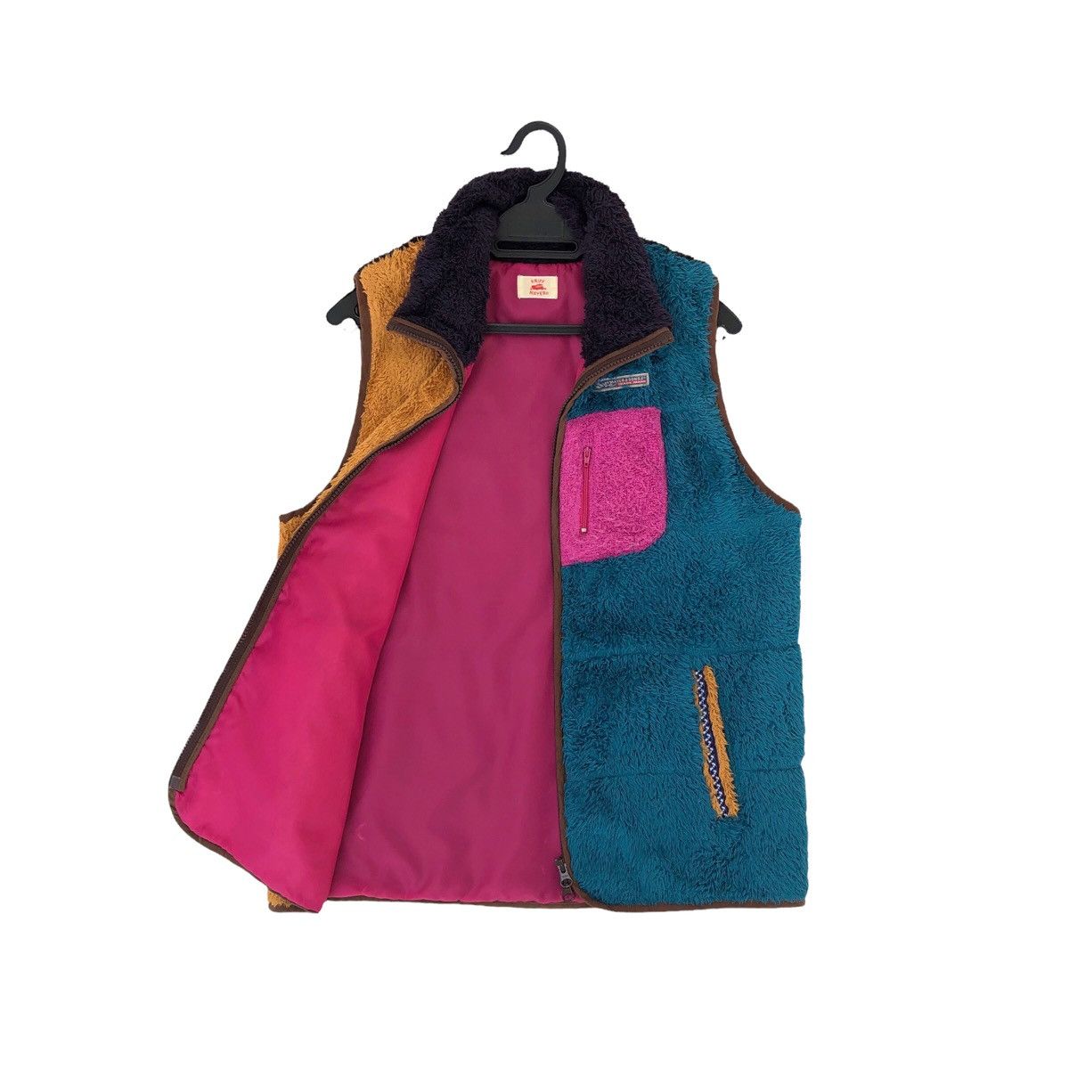 Japanese Brand Kriff Mayer Colour Block Fleece Vest Jacket For Women Size L / US 10 / IT 46 - 3 Thumbnail