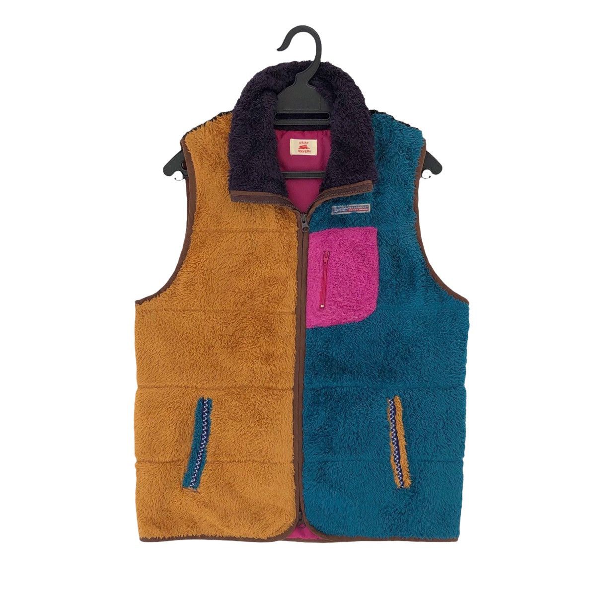 Japanese Brand Kriff Mayer Colour Block Fleece Vest Jacket For Women Size L / US 10 / IT 46 - 2 Thumbnail