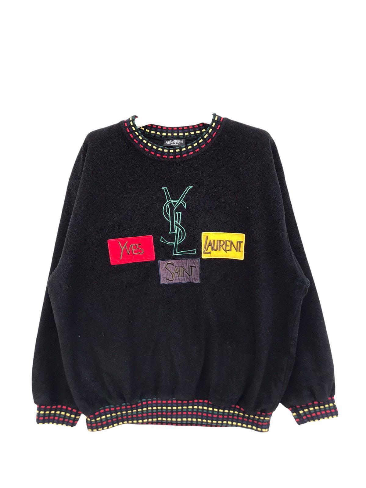 Yves Saint Laurent Vintage Yves Saint Laurent Spellout Big logo Sweatshirt Size US L / EU 52-54 / 3 - 1 Thumbnail
