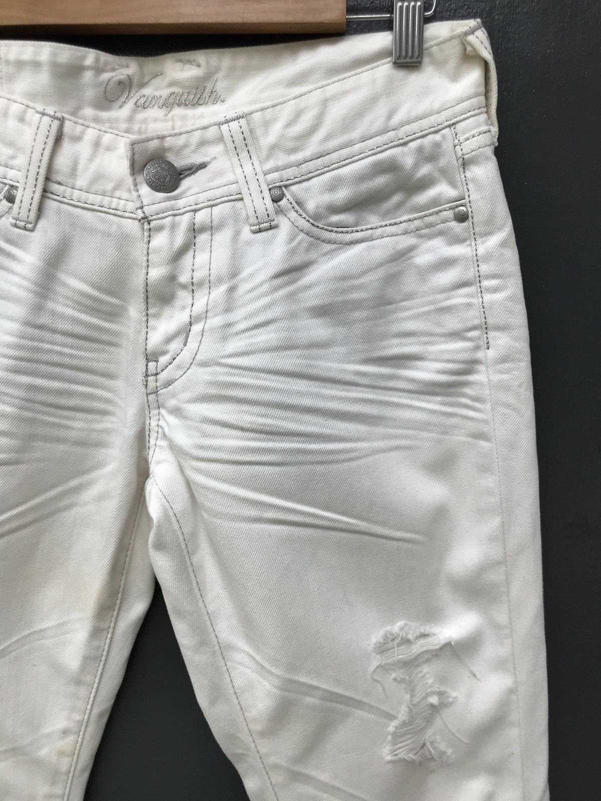 Japanese Brand × Vanquish Vanquish White Distressed Jeans Size US 29 - 5 Thumbnail
