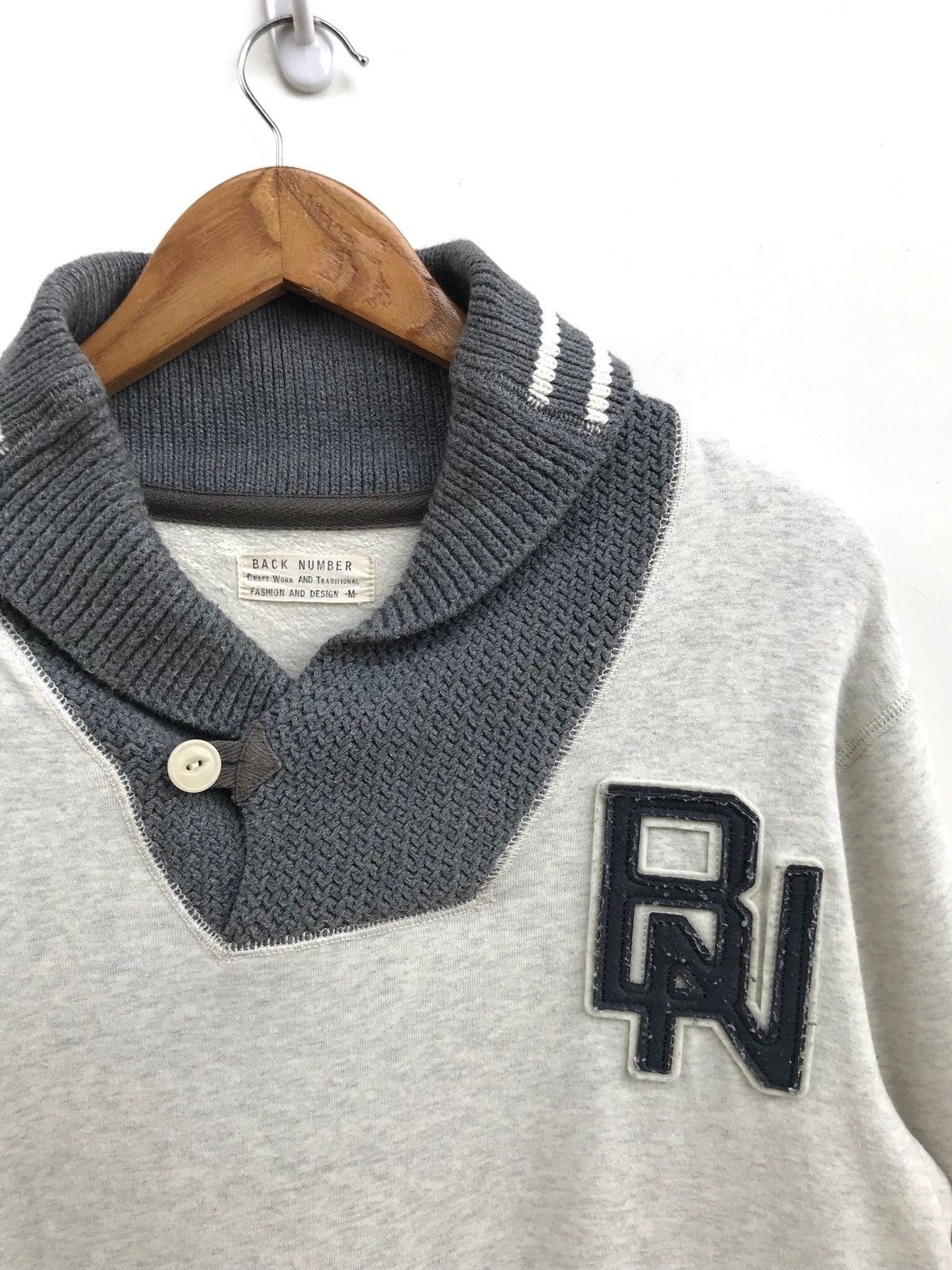 Japanese Brand × Other Japanese Brand Back Number Shawl Collar Sweatshirt Big Logo Size US M / EU 48-50 / 2 - 3 Thumbnail
