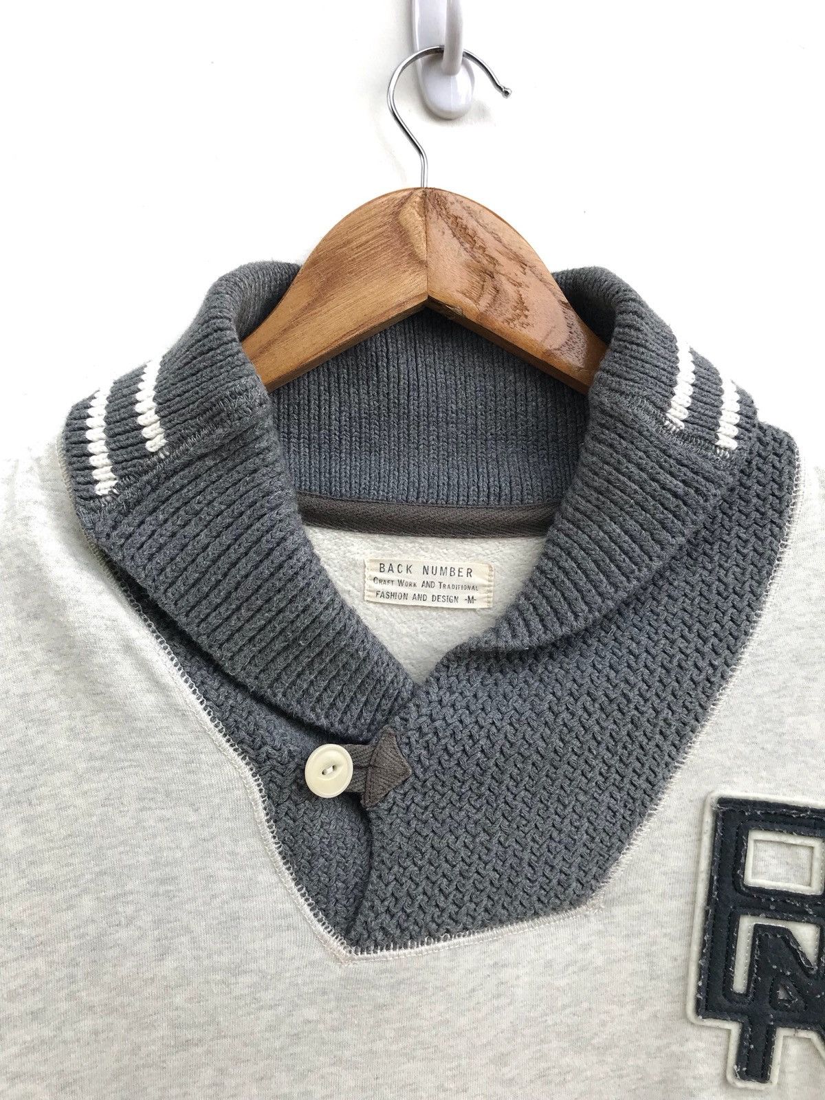 Japanese Brand × Other Japanese Brand Back Number Shawl Collar Sweatshirt Big Logo Size US M / EU 48-50 / 2 - 4 Thumbnail