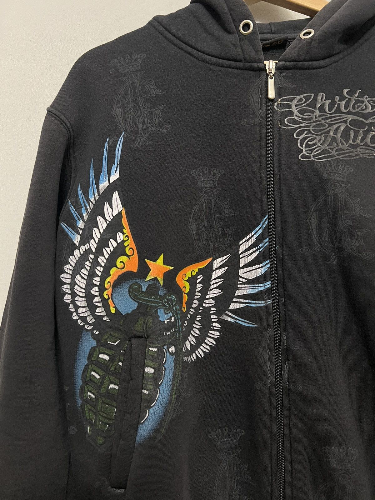 Christian Audigier Rare Vintage Christian Audigier Ed Hardy Womens Y2K Hoodie Size L / US 10 / IT 46 - 3 Thumbnail
