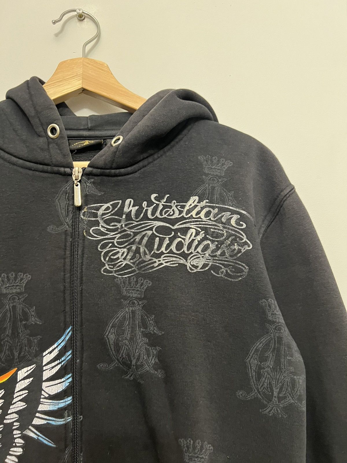 Christian Audigier Rare Vintage Christian Audigier Ed Hardy Womens Y2K Hoodie Size L / US 10 / IT 46 - 5 Thumbnail
