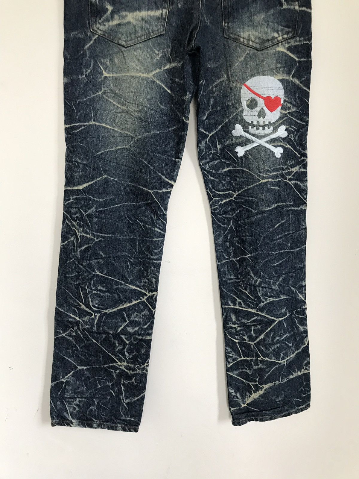 Japanese Brand Vintage Japanese Brand Sun Lucas Embroidered Skull Jeans Size US 30 / EU 46 - 7 Thumbnail
