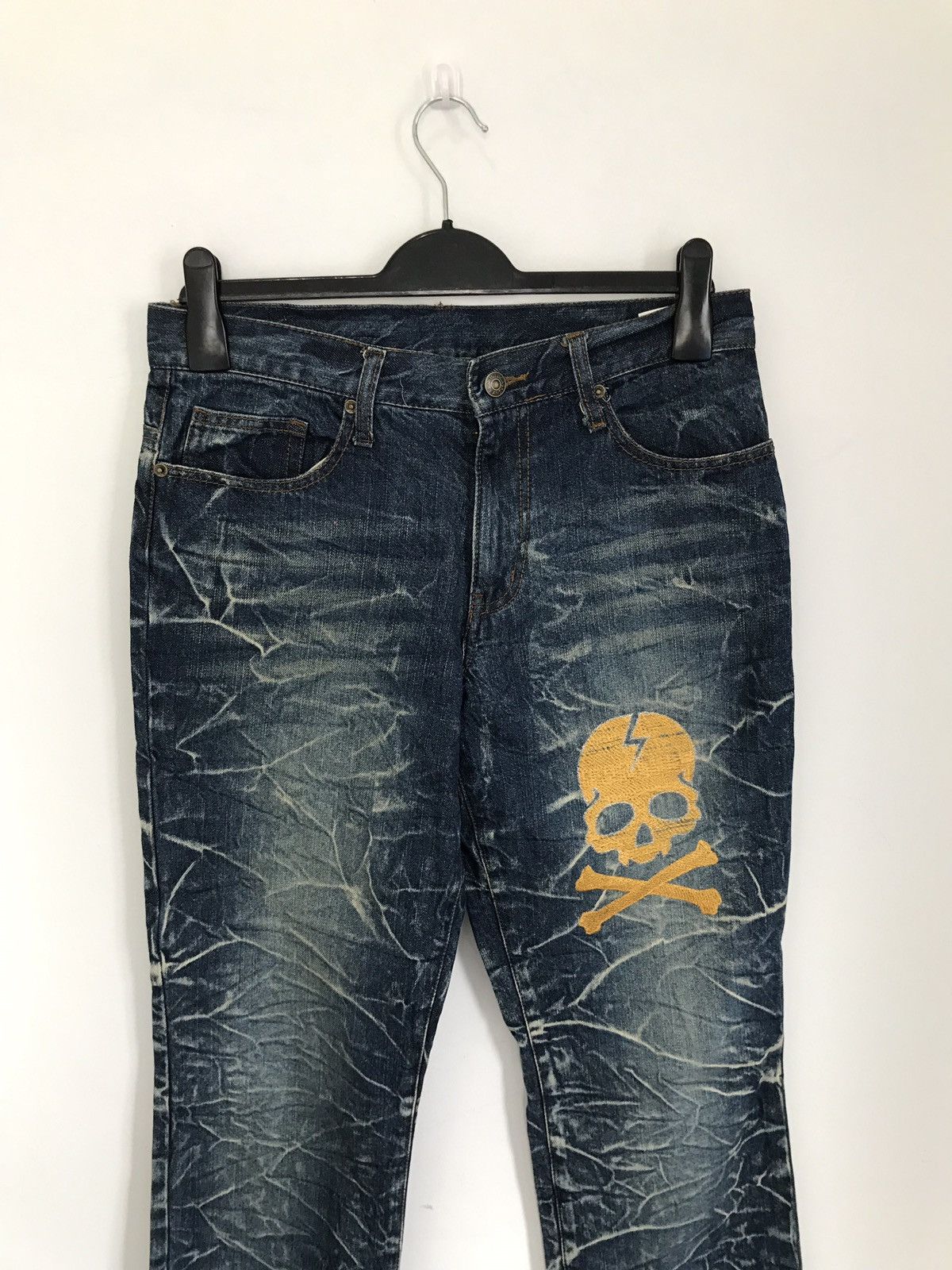 Japanese Brand Vintage Japanese Brand Sun Lucas Embroidered Skull Jeans Size US 30 / EU 46 - 1 Thumbnail