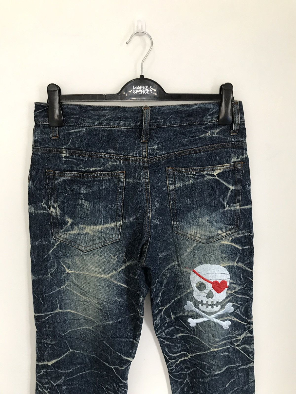 Japanese Brand Vintage Japanese Brand Sun Lucas Embroidered Skull Jeans Size US 30 / EU 46 - 6 Thumbnail